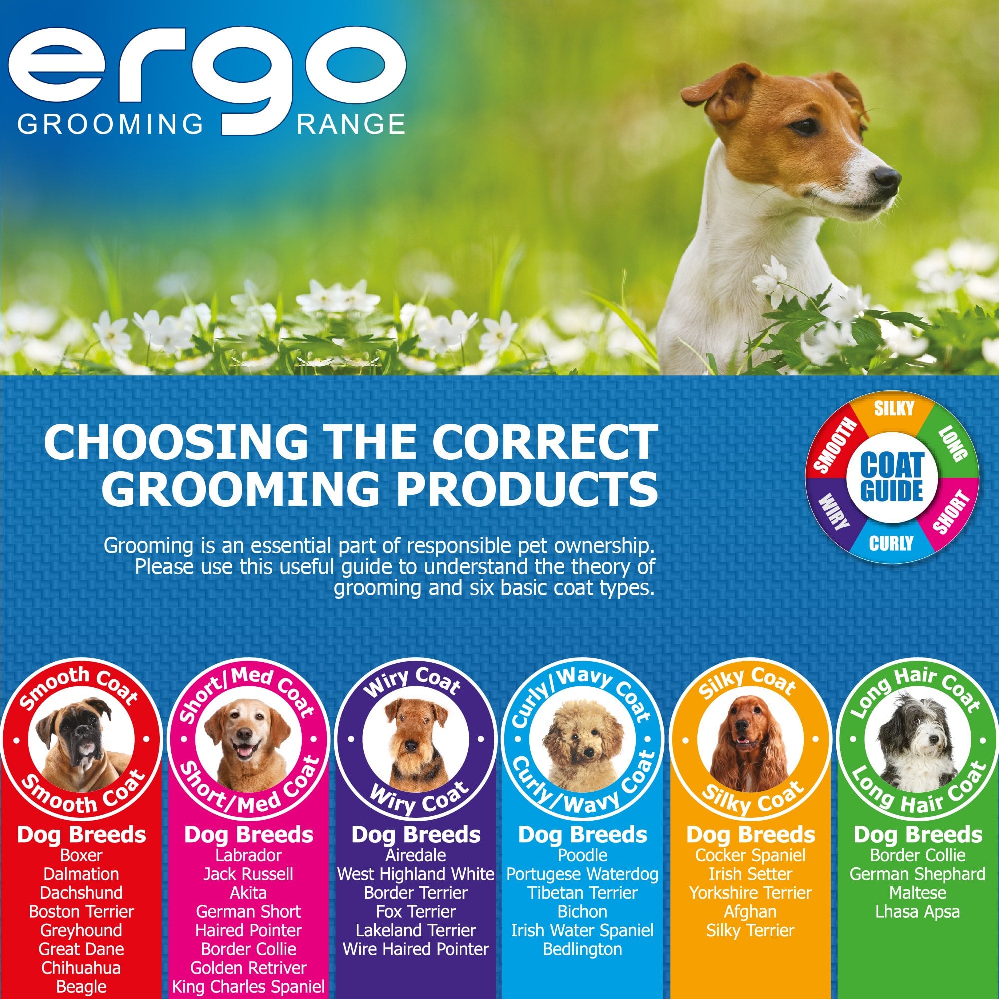Ancol Ergo Wood Handle Soft Bristle Dog Brush - Small