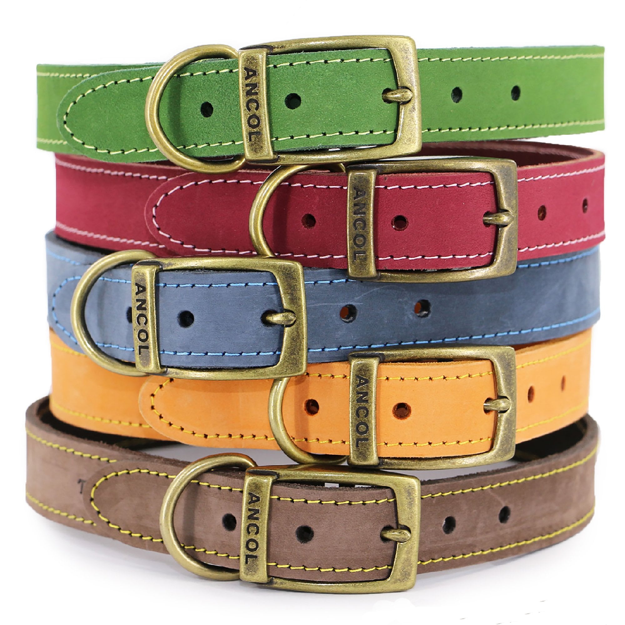 Timberwolf Leather Dog Collar
