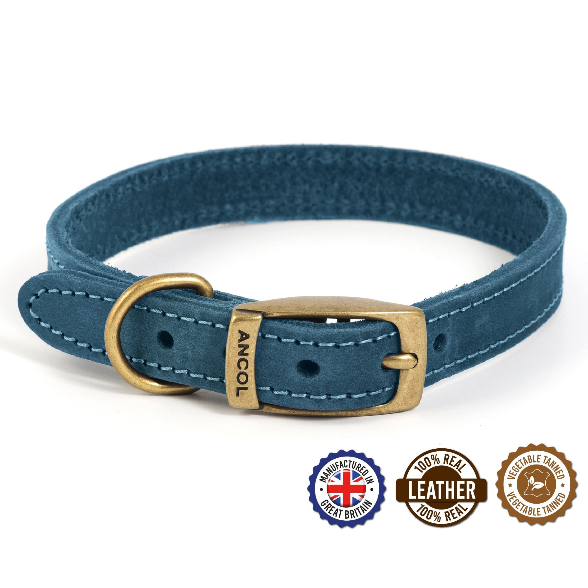 Timberwolf Leather Dog Collar