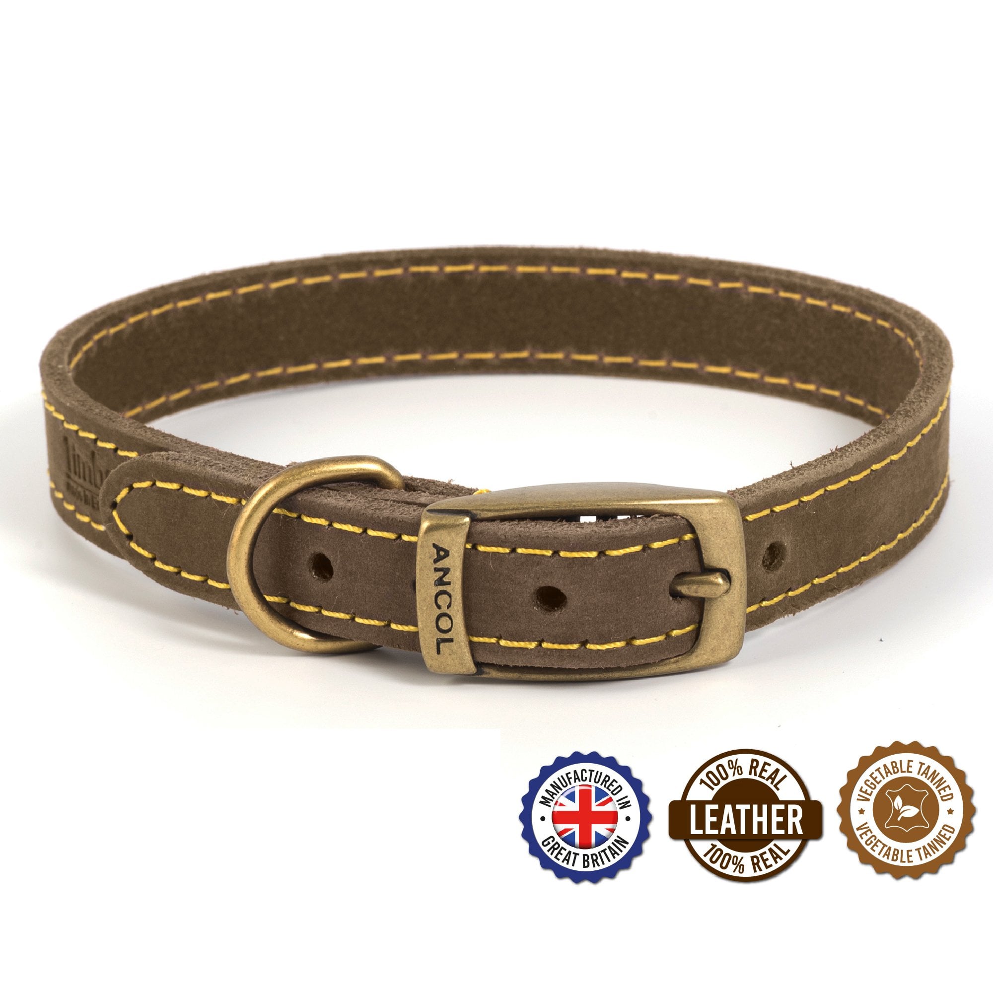 Timberwolf Leather Dog Collar