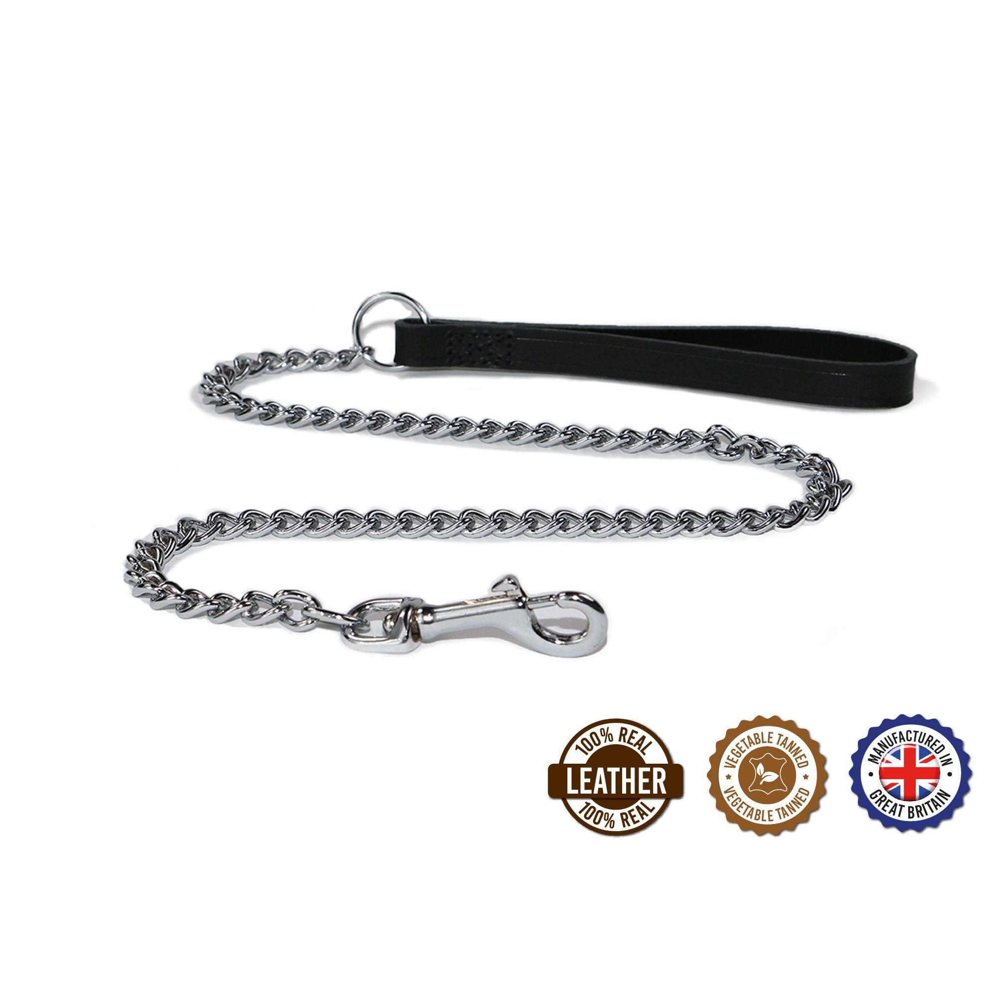 Classic Leather Chain Dog Lead