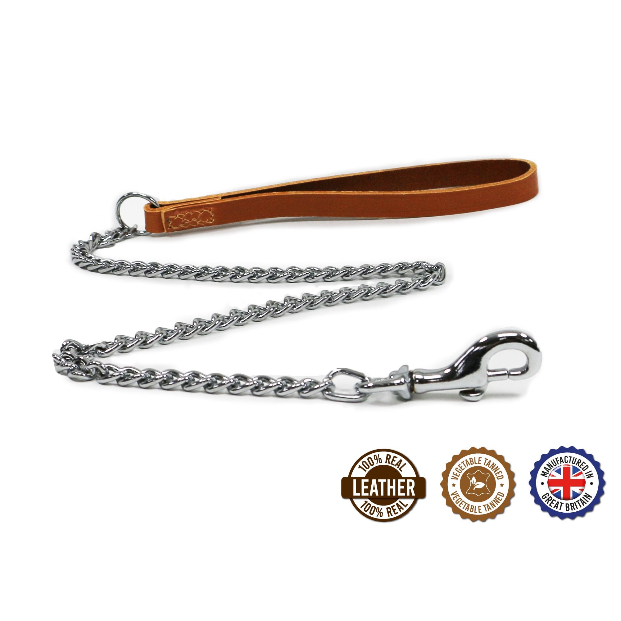 Classic Leather Chain Dog Lead