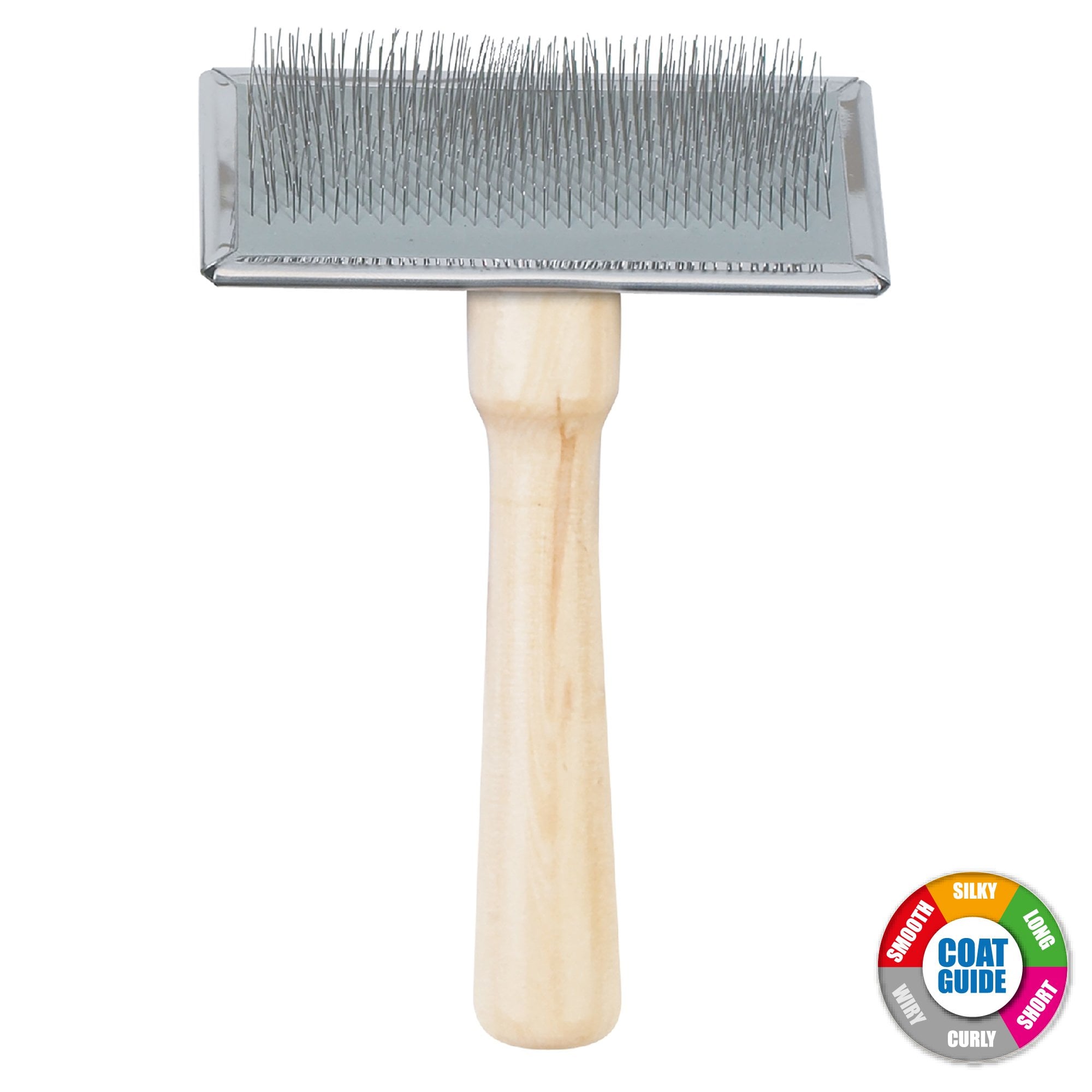 Ancol Ergo Wooden Handle Dog Slicker Brush - Large