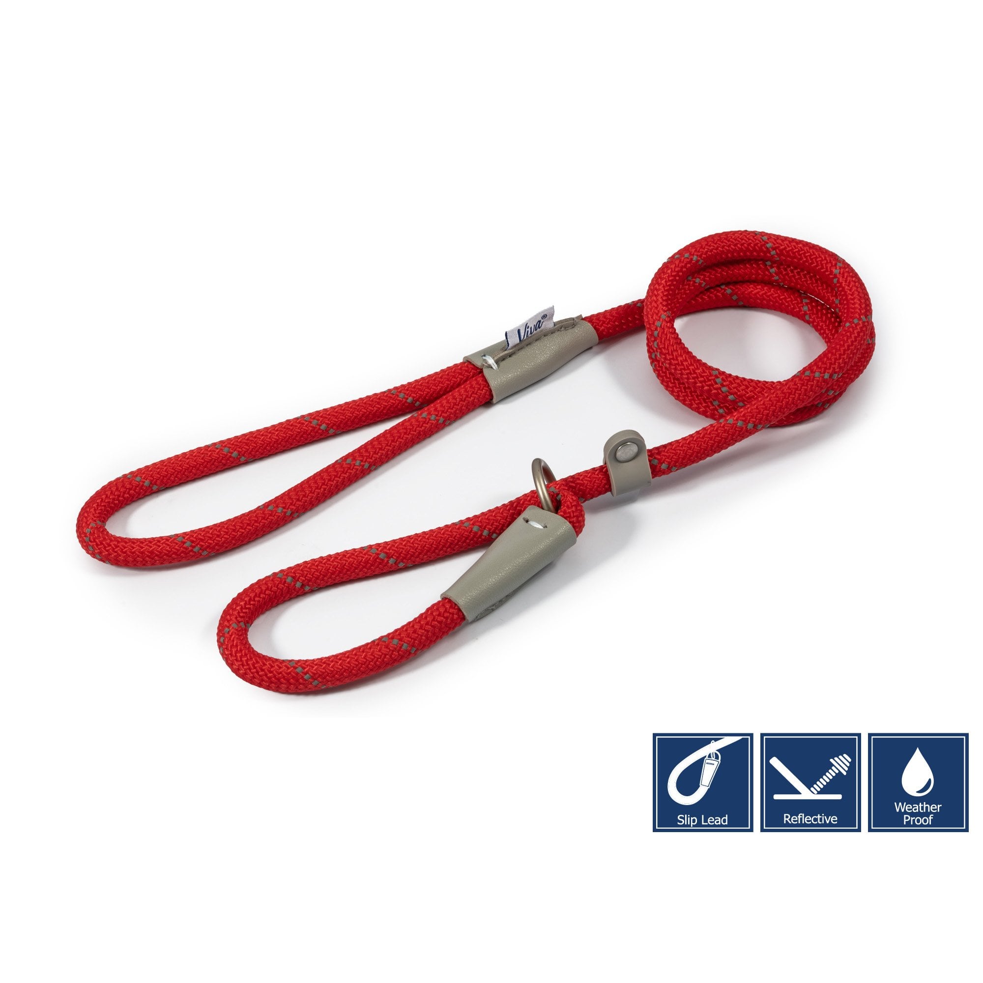 Ancol Viva Rope Dog Slip Lead Red 120 x 1.0cm