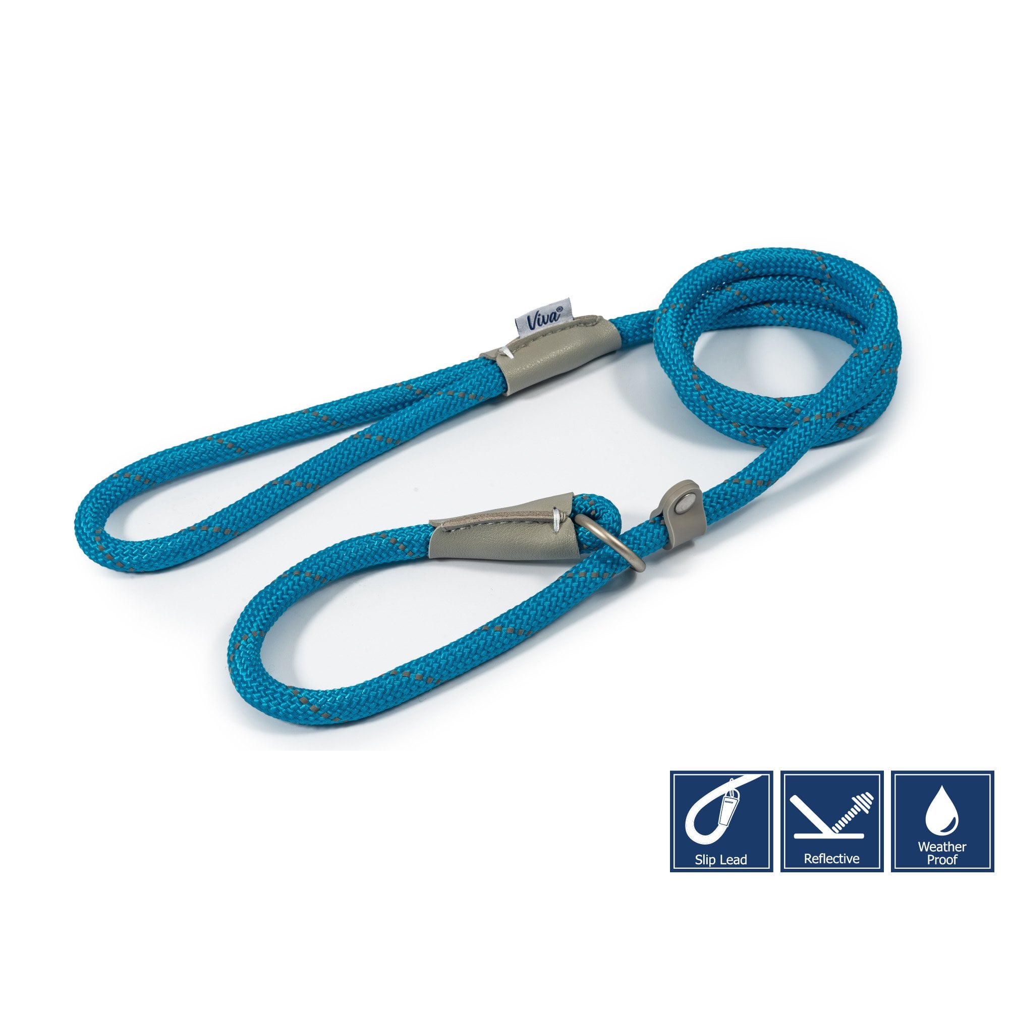 Ancol Viva Rope Slip Lead Blue 120 x 1.0cm