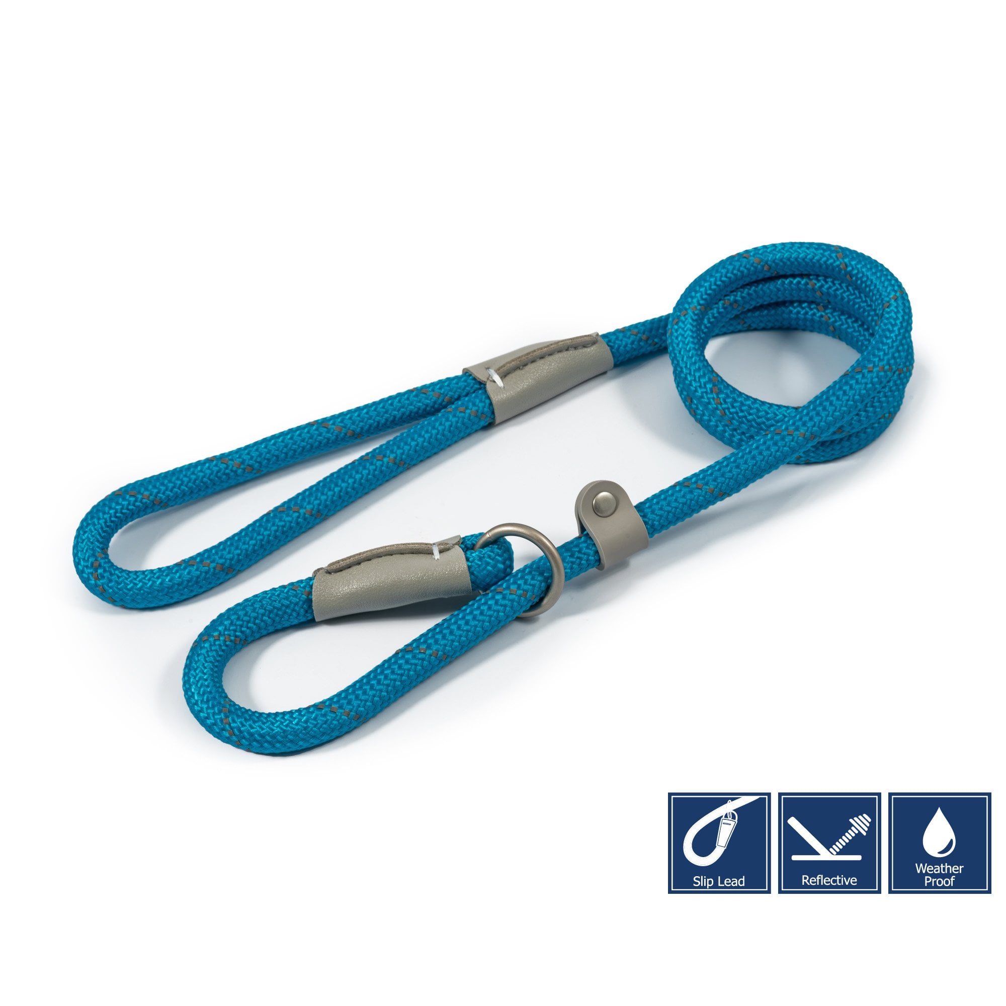 Ancol Viva Rope Dog Slip Lead Blue 120 x 1.2cm
