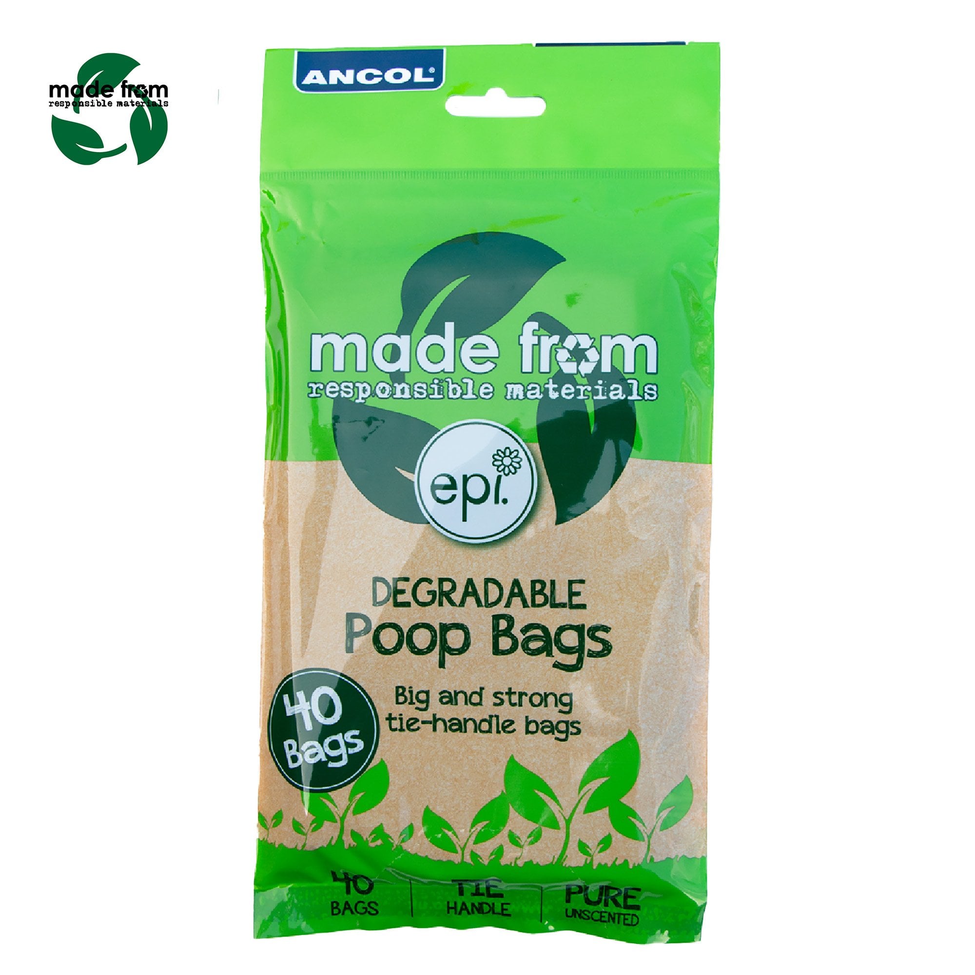 Ancol Made From Degradable Poop Bags - 40 Pack | Feedem