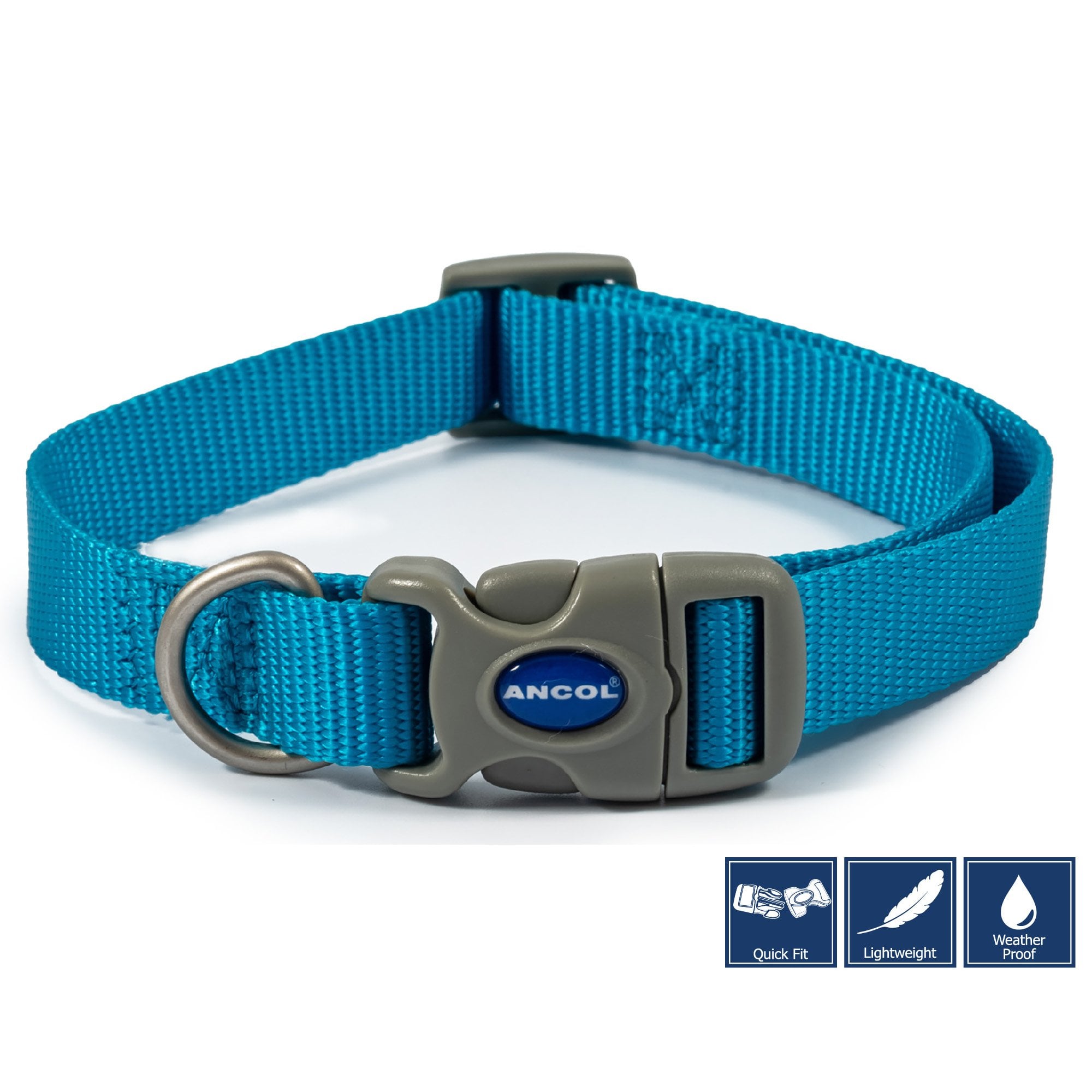 Viva Quick Fit Adjustable Dog Collar Blue Size 2-5 (30-50cm)