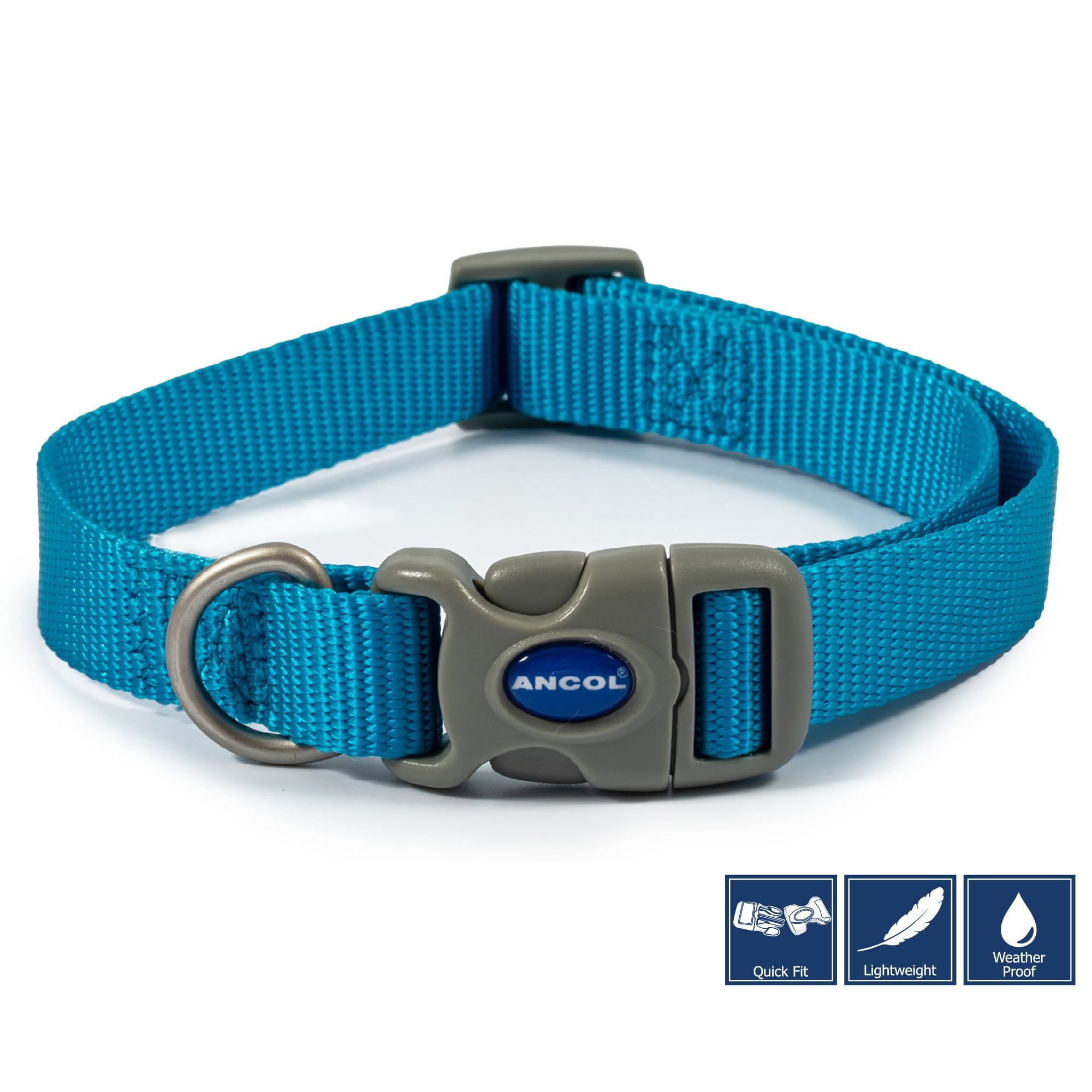 Viva Quick Fit Adjustable Dog Collar Blue - Size 5-9 (45-70cm)