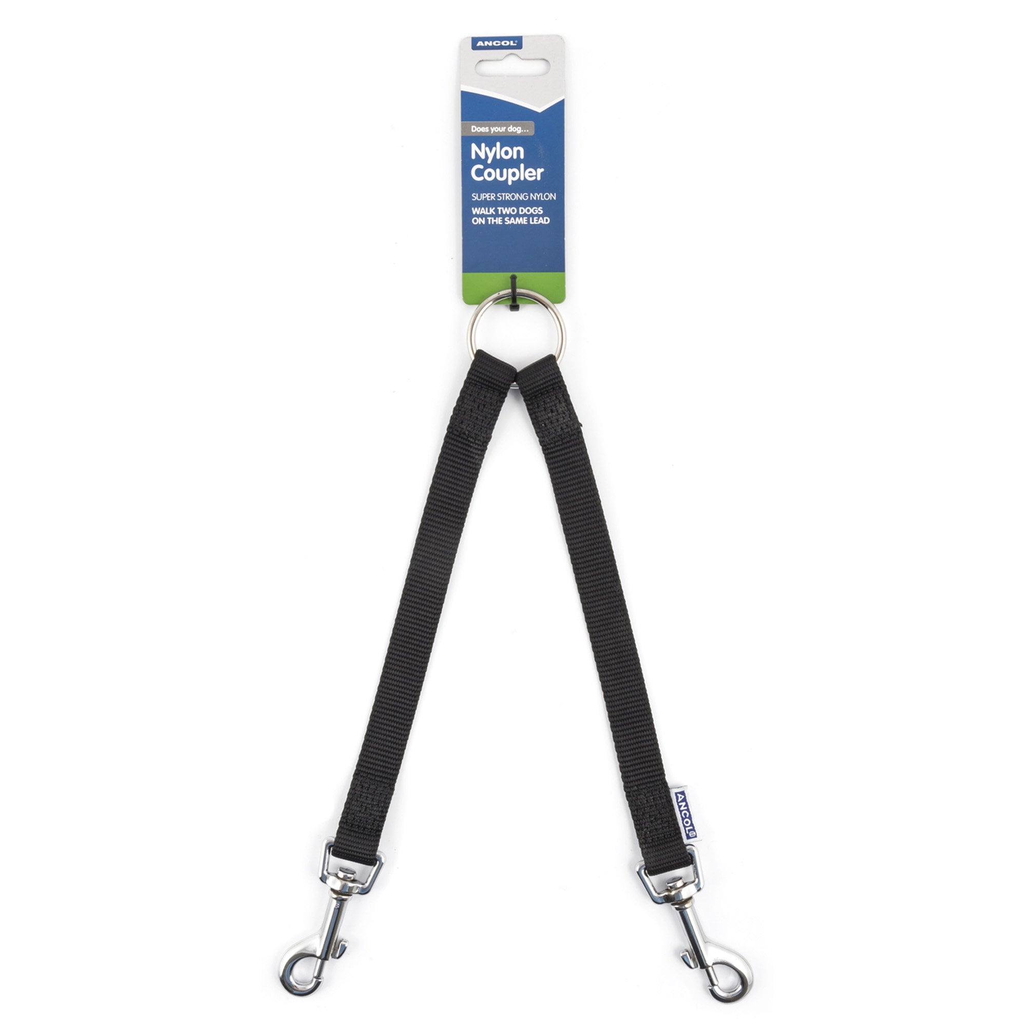 Ancol Nylon Dog Coupler - Black
