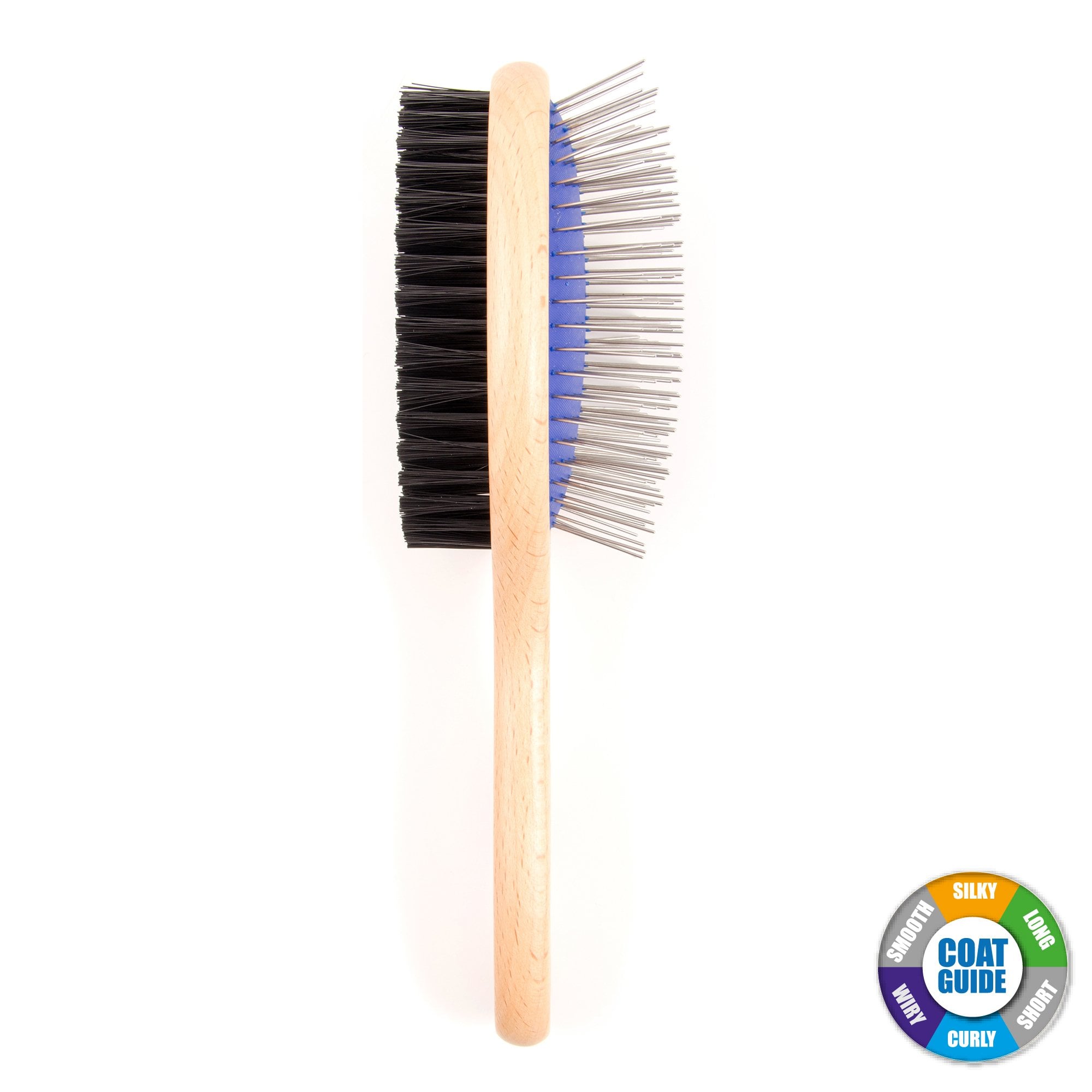 Ancol Wood Handle Double Sided Dog Grooming Brush - Large