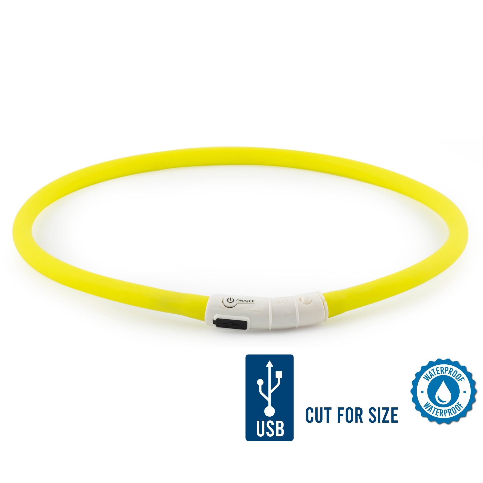 Ancol Flashing Rechargeable Safety Halo Dog Band - Yellow