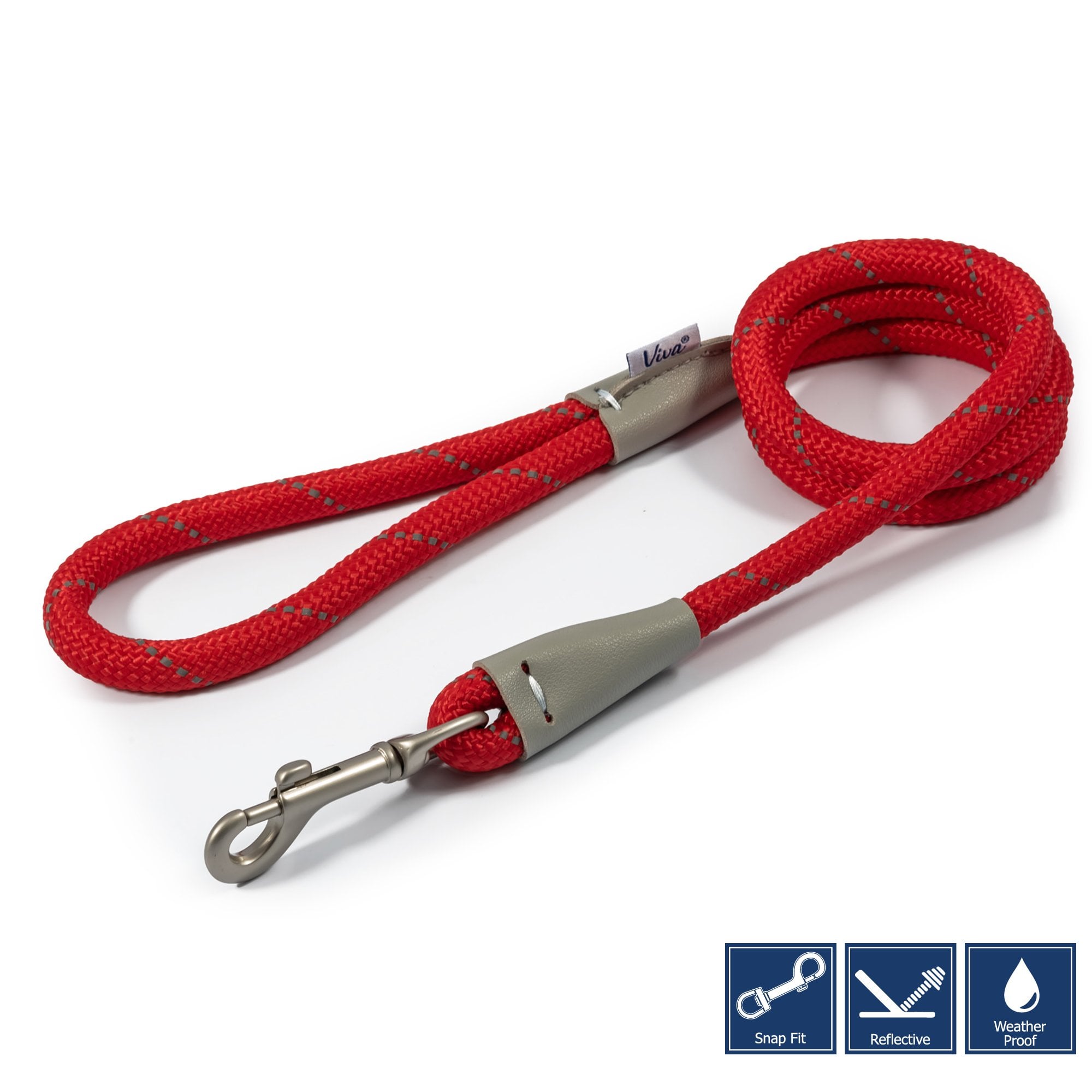 Ancol Viva Rope Snap Dog Lead Red 107 x 1.2cm