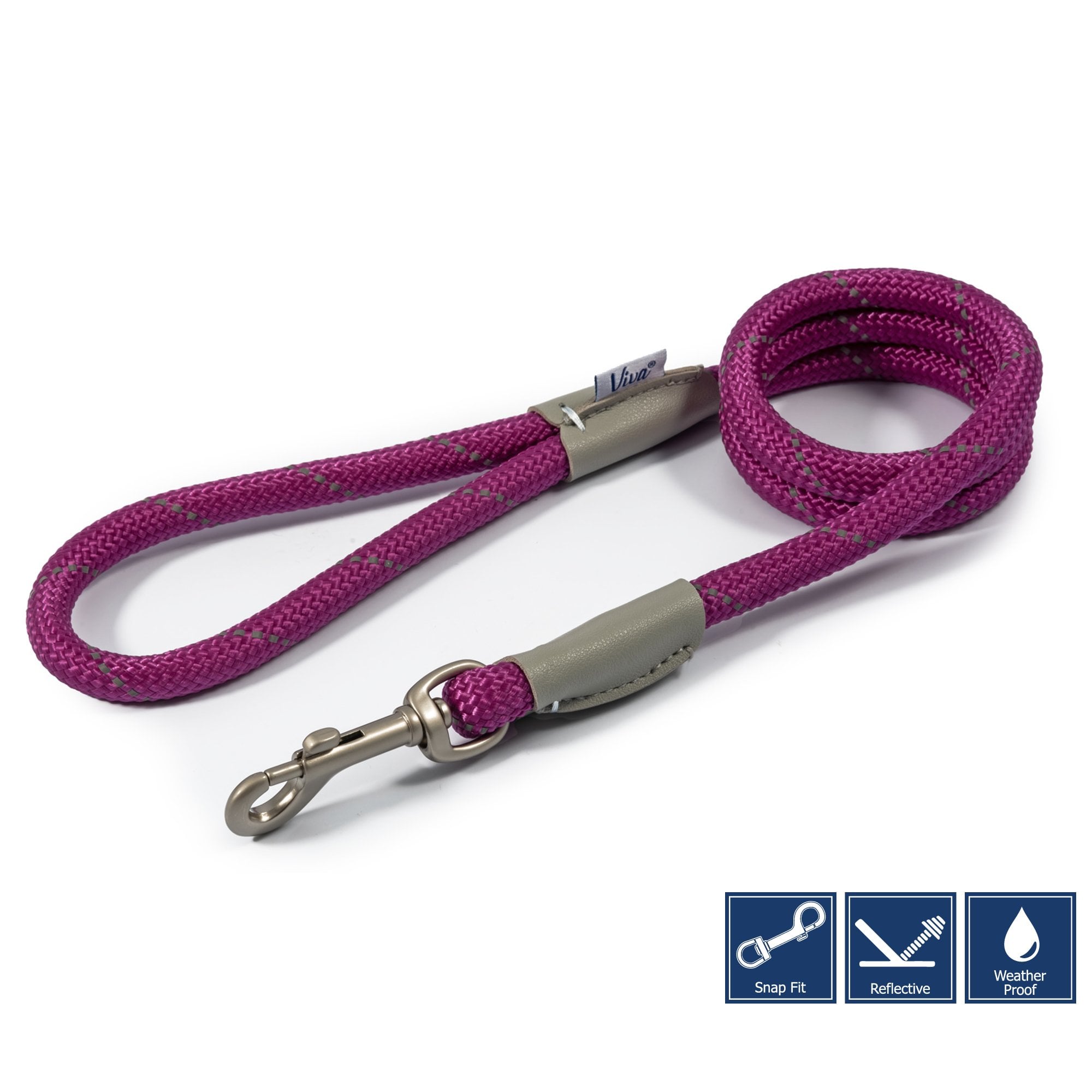 Ancol Viva Rope Snap Dog Lead Purple 107 x 1.2cm