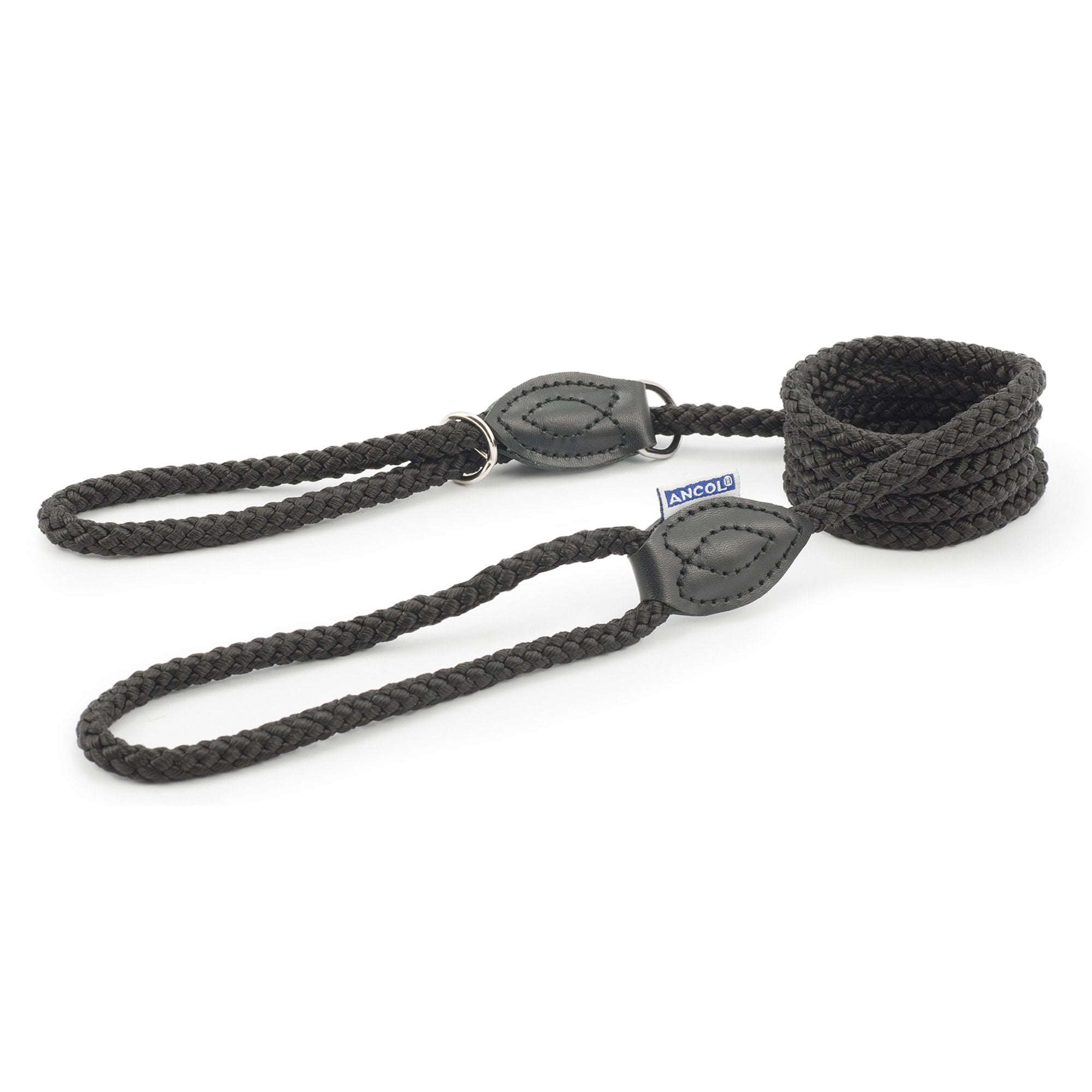 Ancol Rope Slip & Control Dog Lead Black 1.5m x 12mm