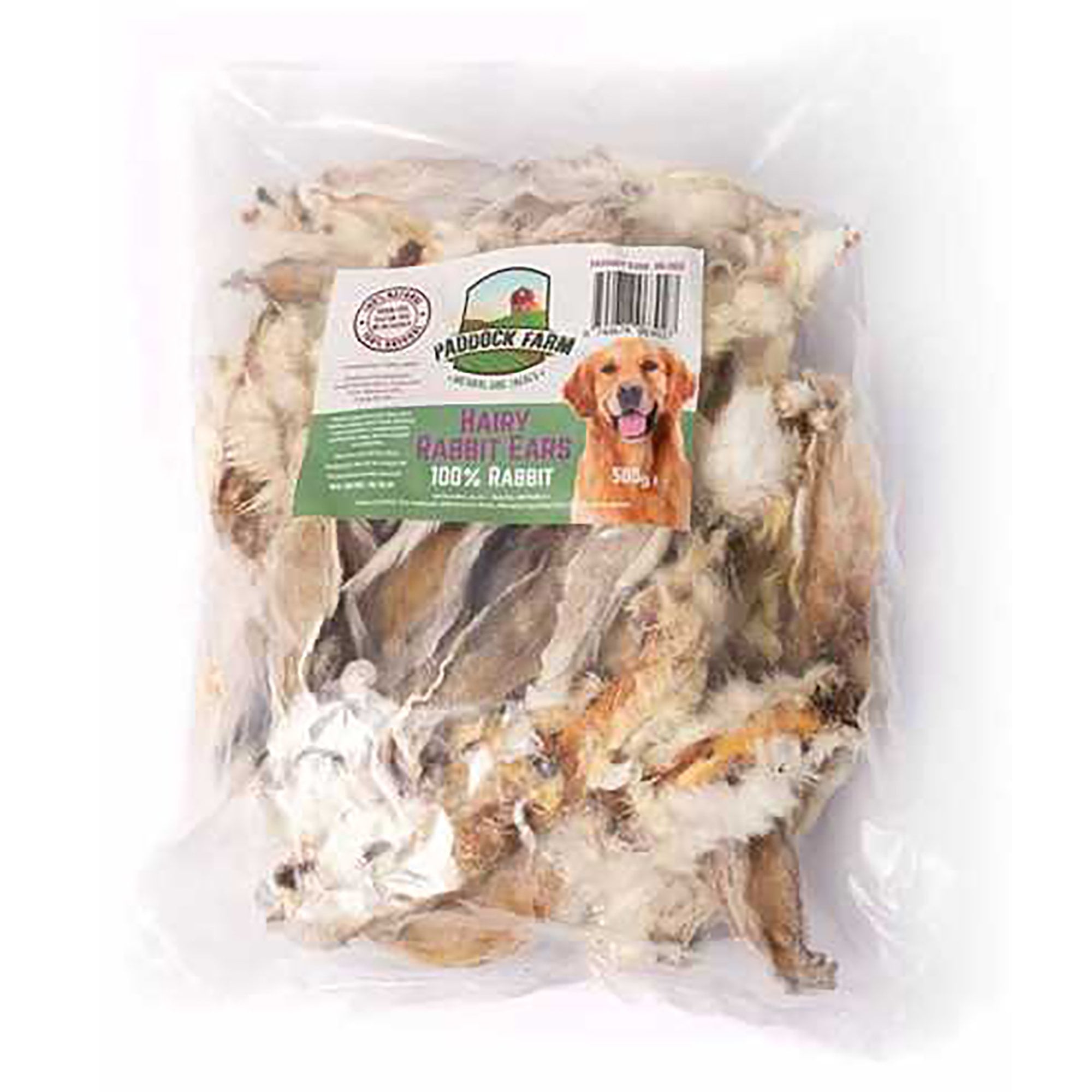 Hairy Rabbit Ears Natural Dog Treat Bag 500g