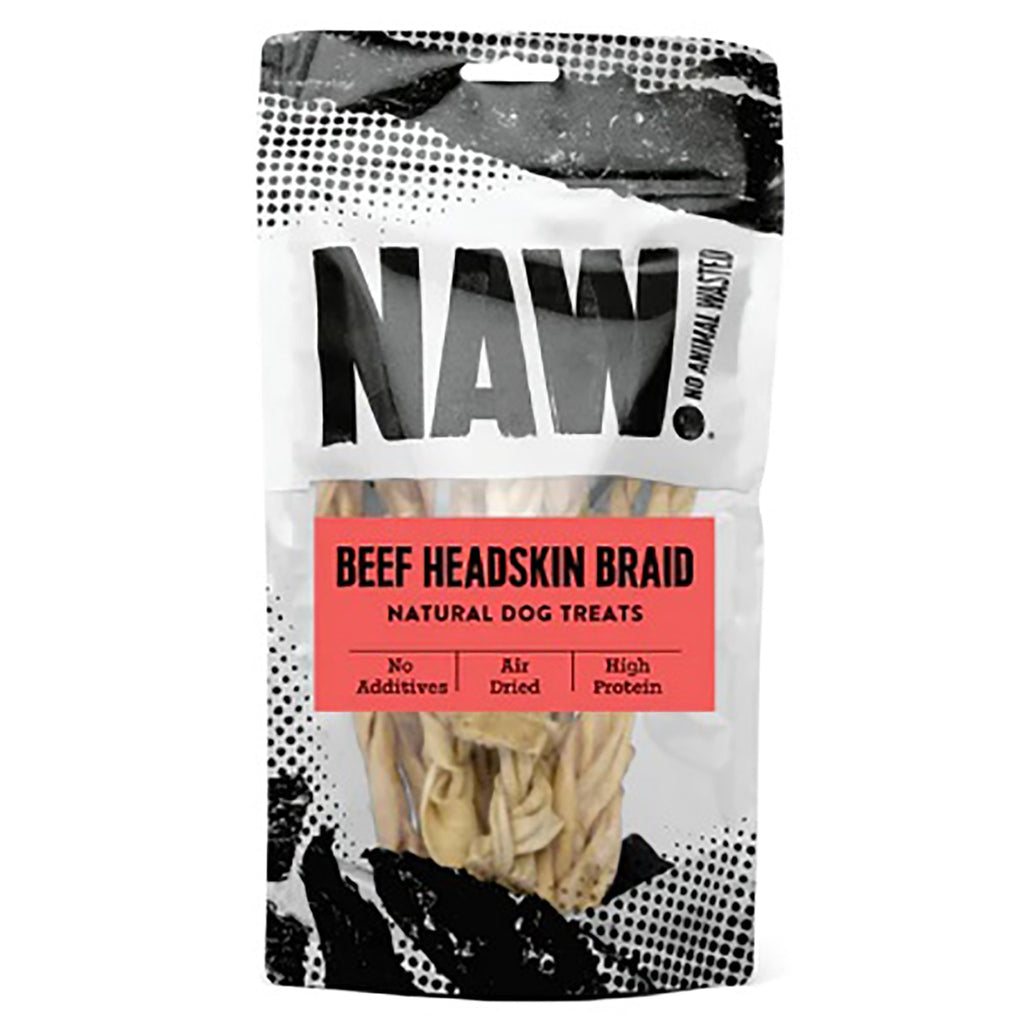 NAW Braided Beef Head Skin Natural Dog Treat 100g