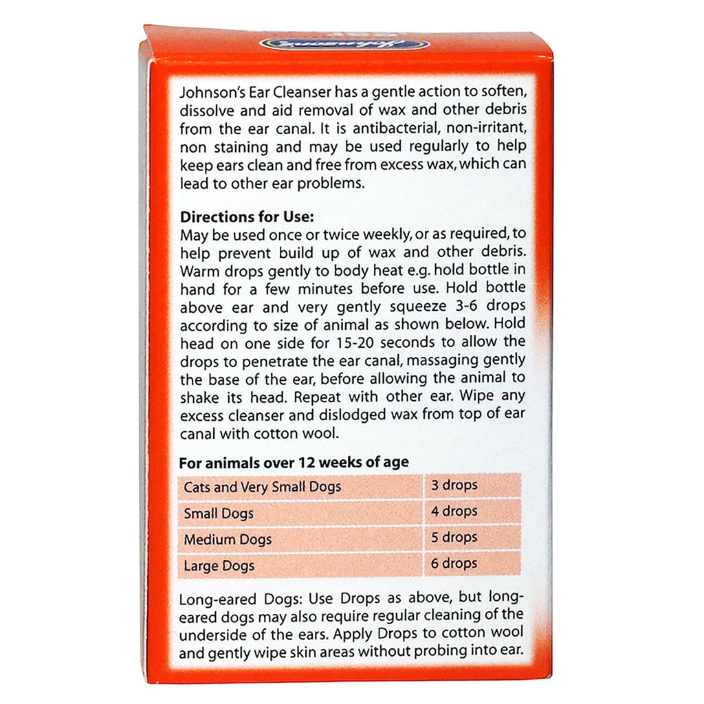 Johnson's Veterinary Ear Cleanser for Dogs & Cats 18ml