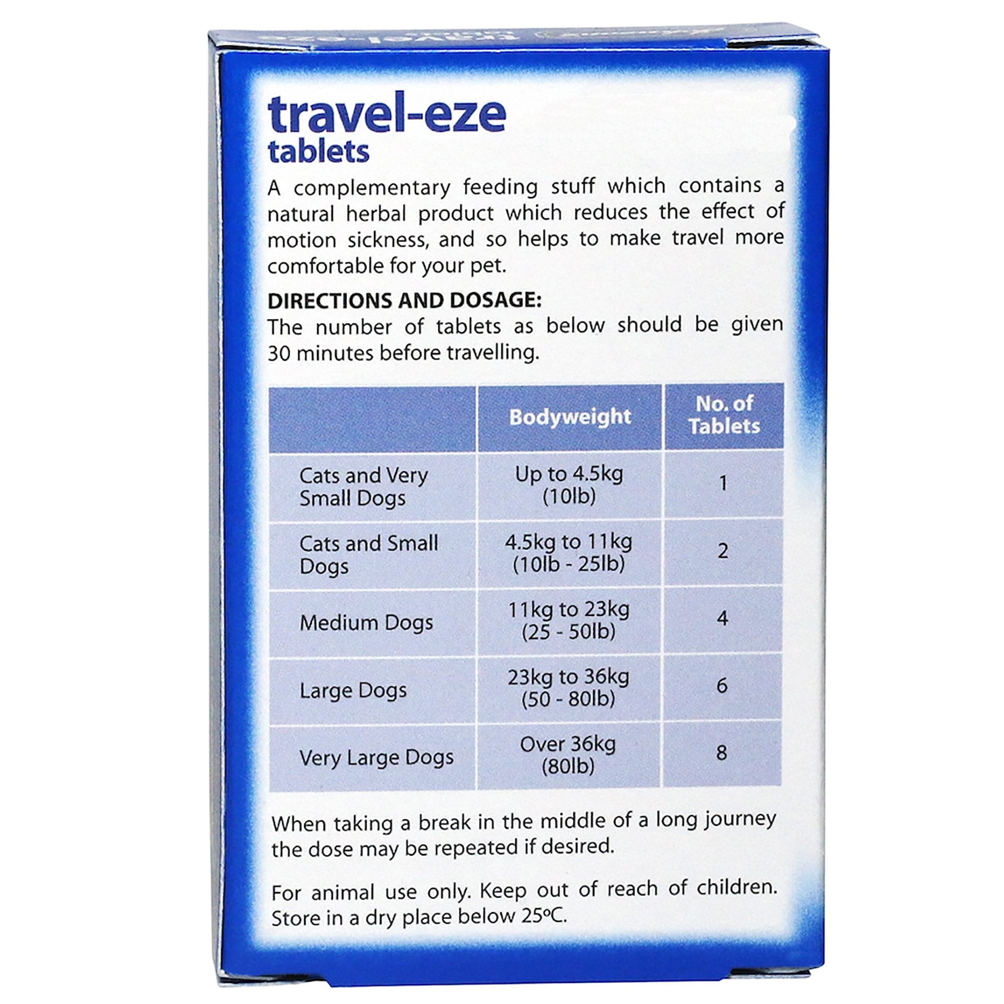 Johnson's Veterinary Travel-Eze Tablets for Dog & Cats - Pack 24