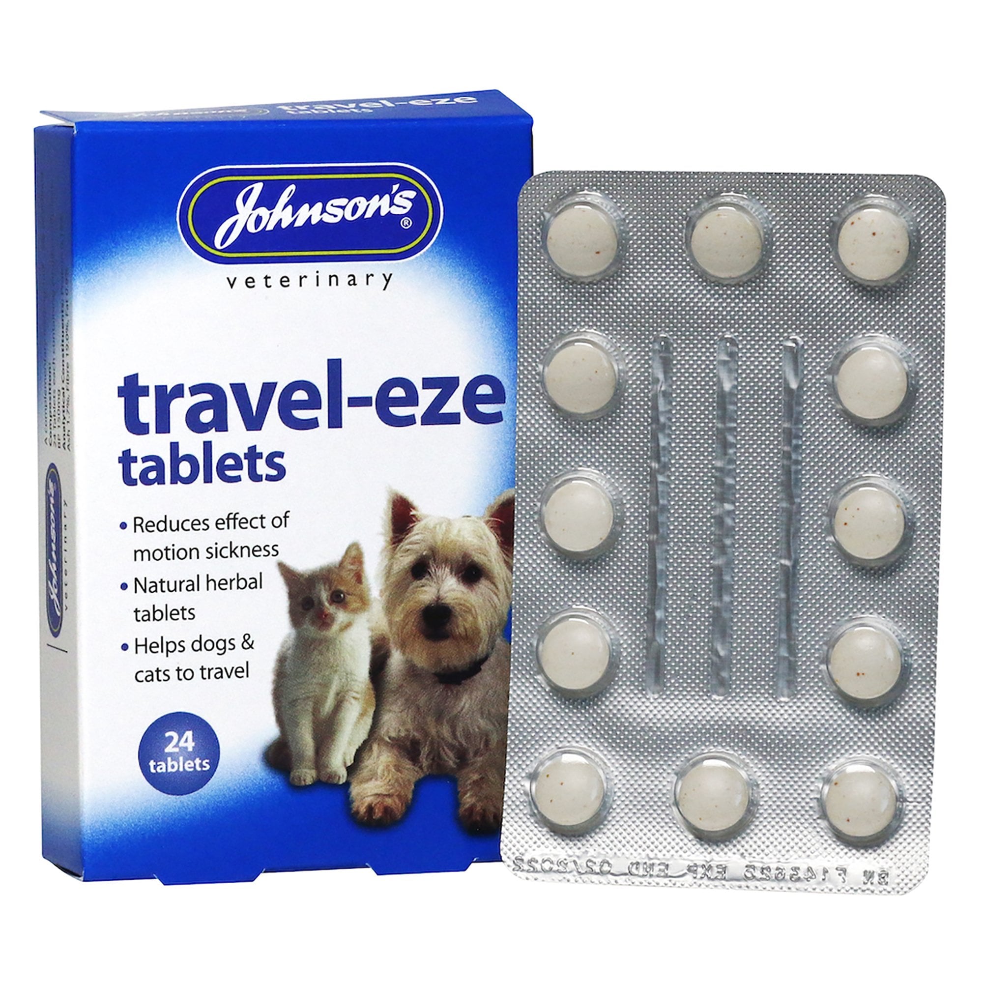 Johnson's Veterinary Travel-Eze Tablets for Dog & Cats - Pack 24