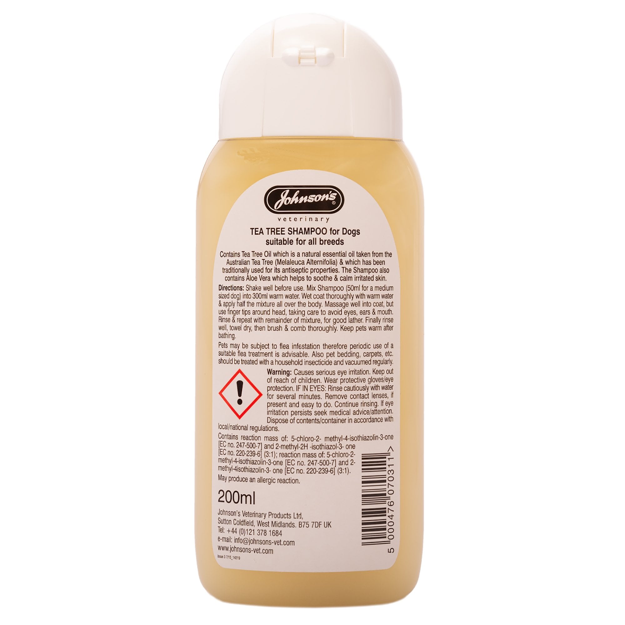 Johnson's Veterinary Tea Tree Dog Shampoo 200ml