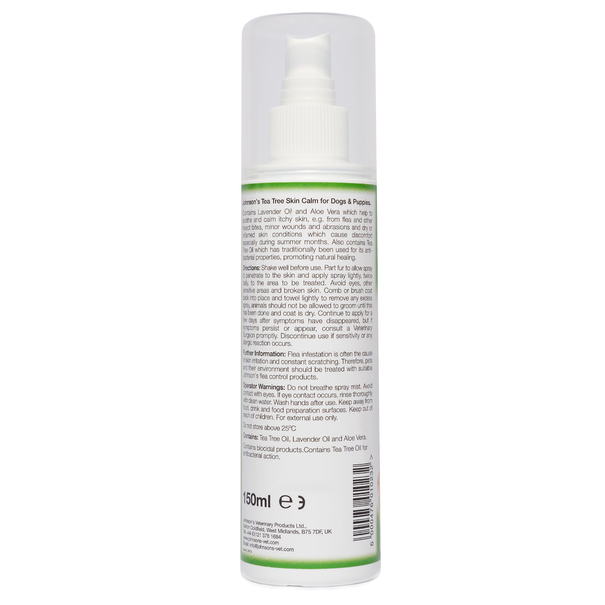 Johnson's Veterinary Tea Tree Skin Calm for Dogs & Puppies 150ml