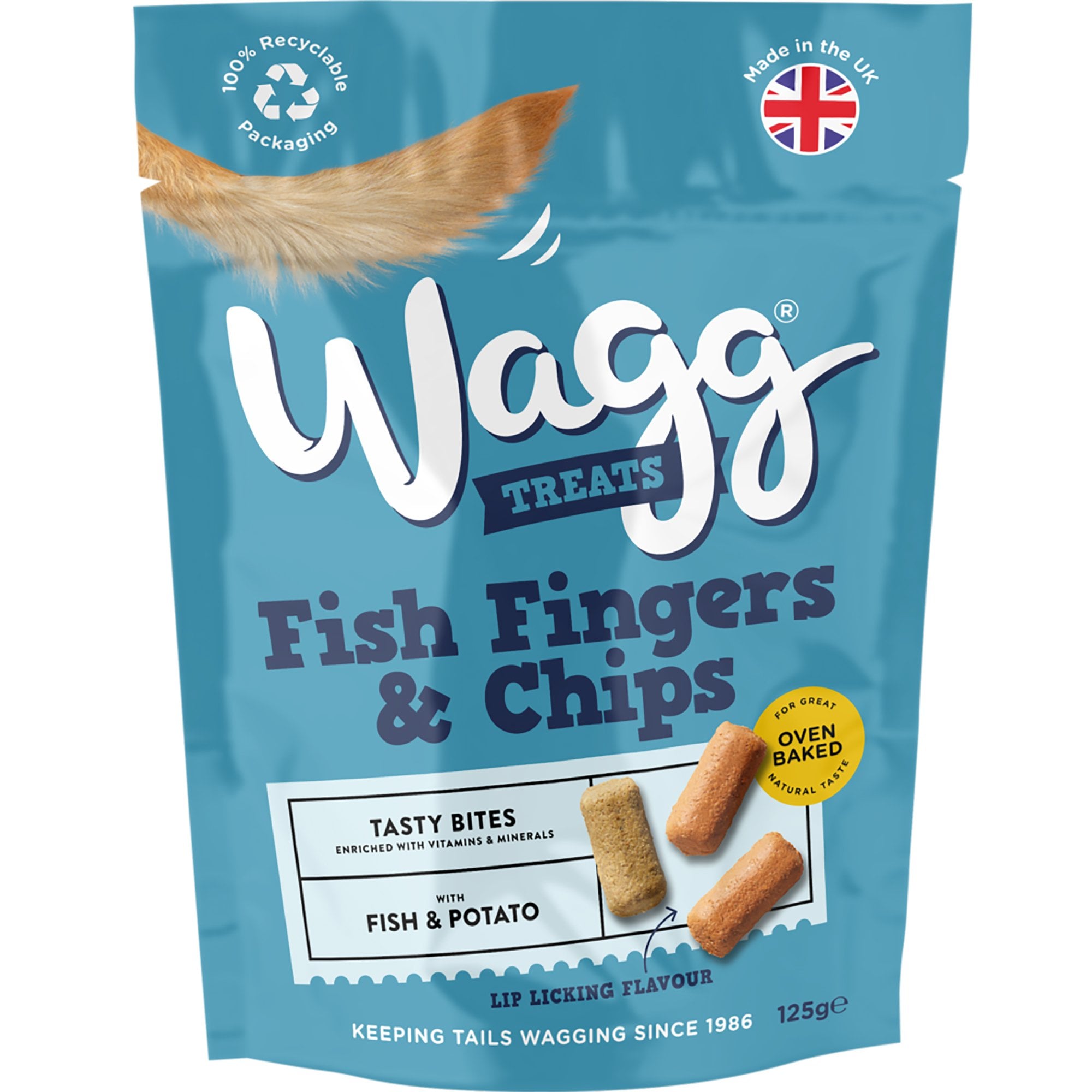 Fish Fingers & Chips With Fish & Potato Dog Treats 125g
