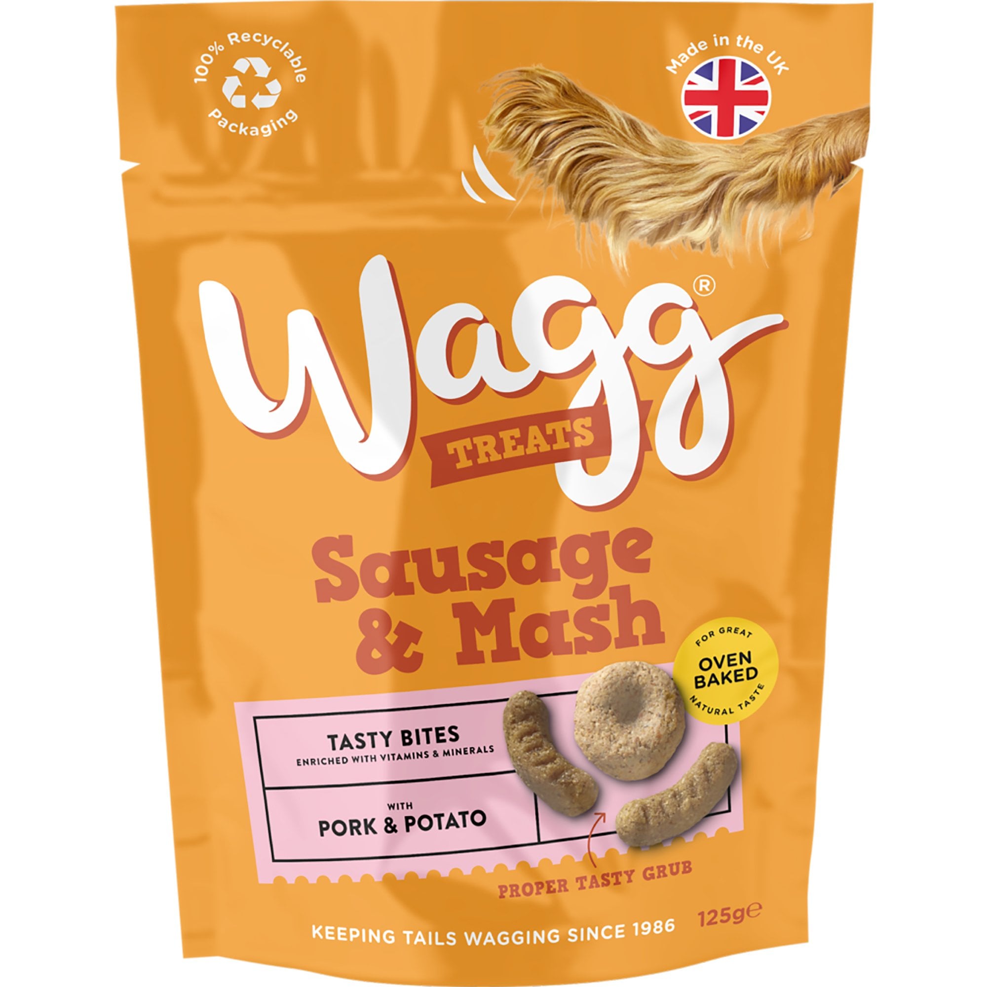 Sausage & Mash Tasty Bites With Pork & Potato Dog Treats 125g