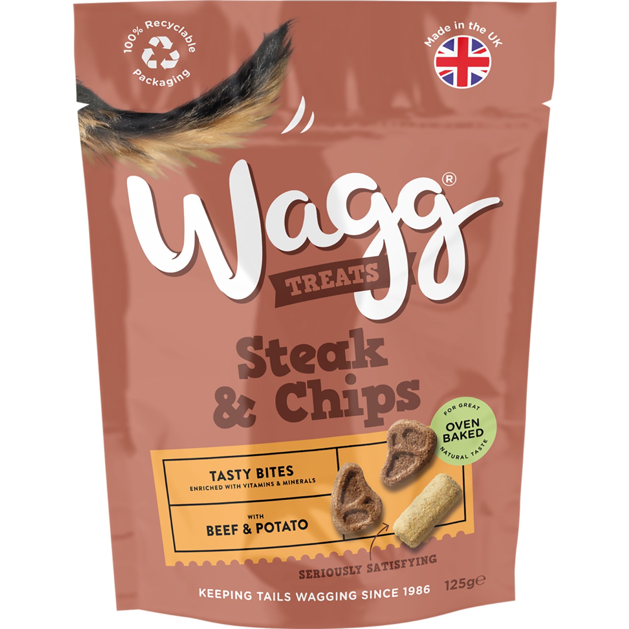 Steak & Chips Tasty Bites With Beef & Potato Dog Treats 125g