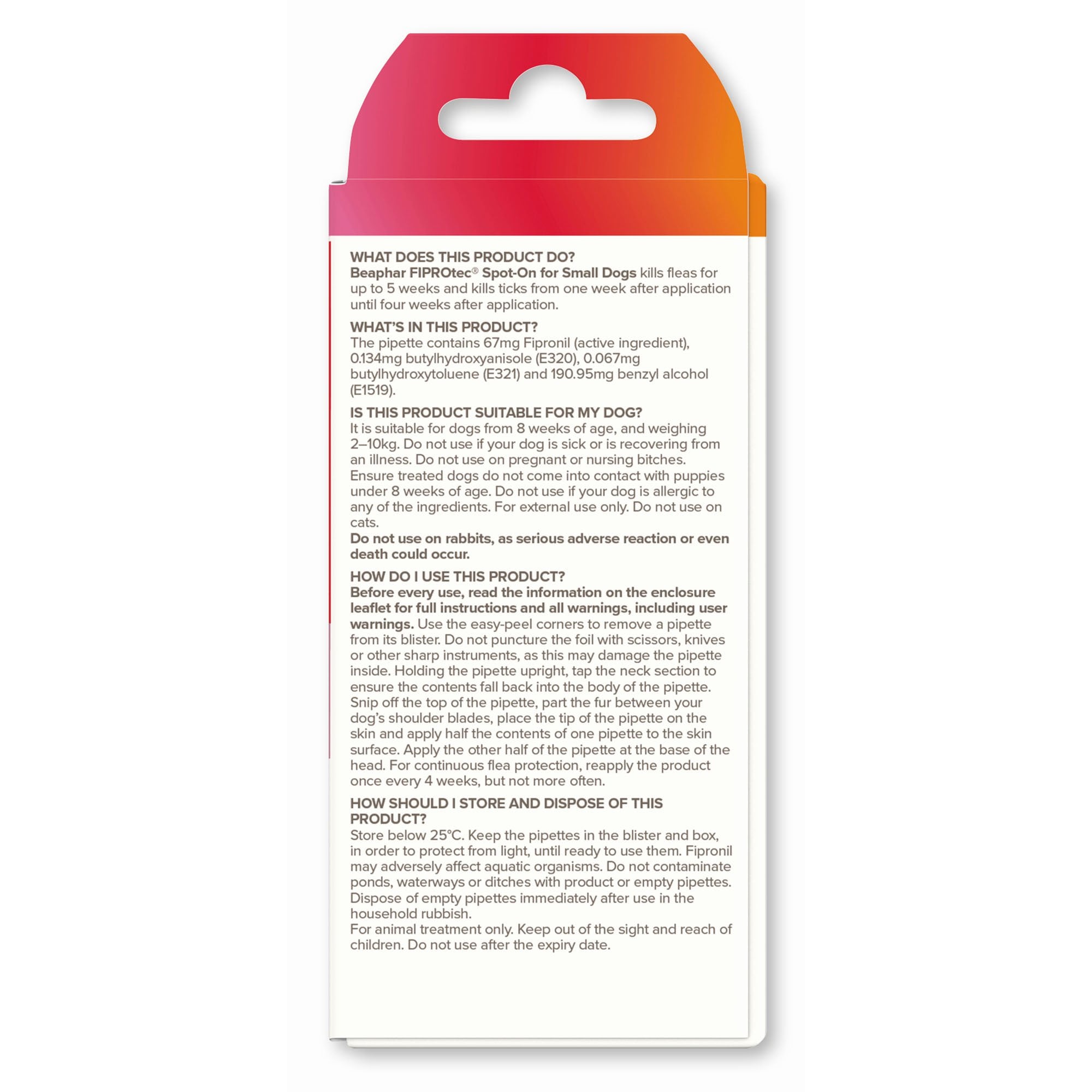 Beaphar FIPROtec Flea & Tick Spot-On For Small Dogs (2-10kg) - 1 Pack