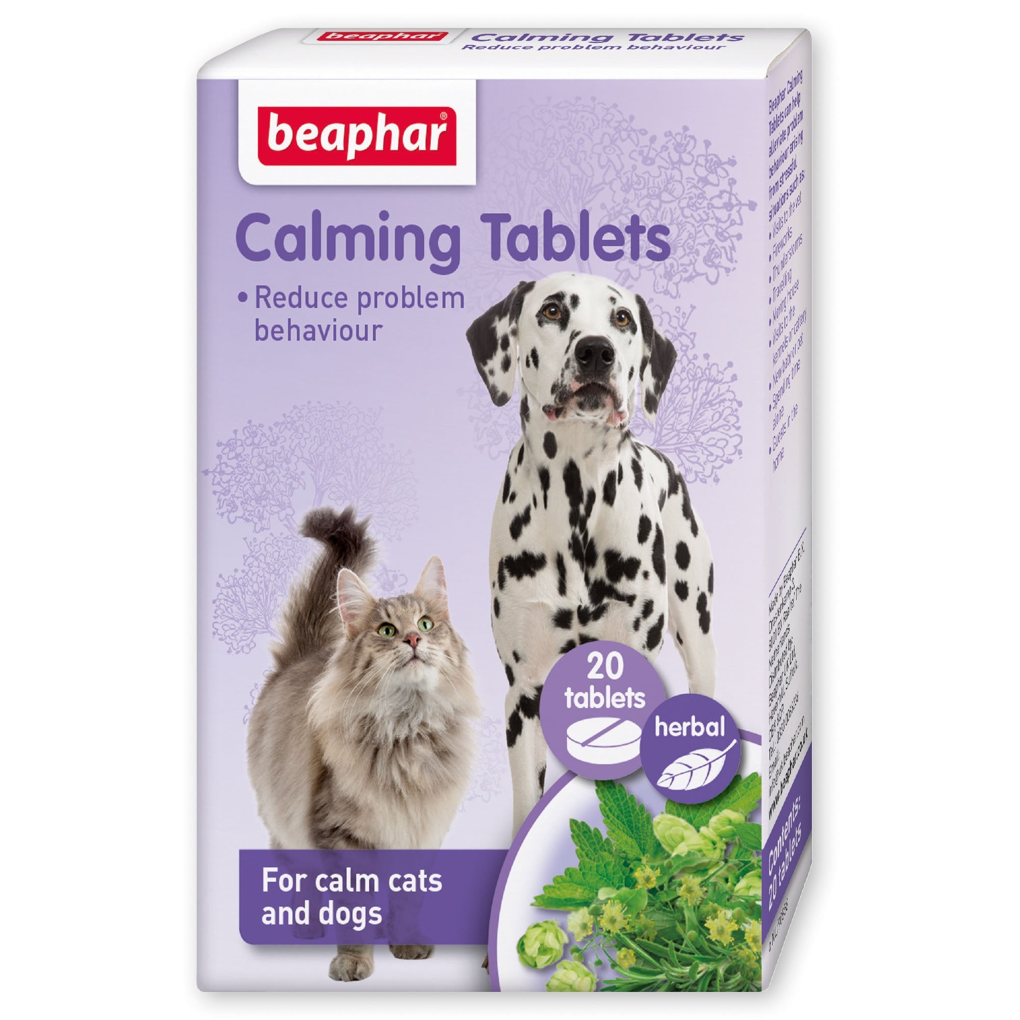 Beaphar Herbal Calming Tablets For Cats & Dogs – 20 Tablets