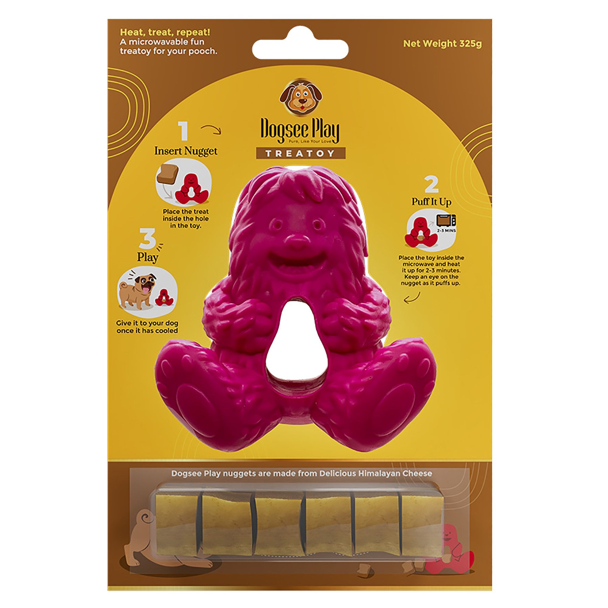 Dogsee Play Treatoy Yeti Enrichment Toy For Dogs - Pink