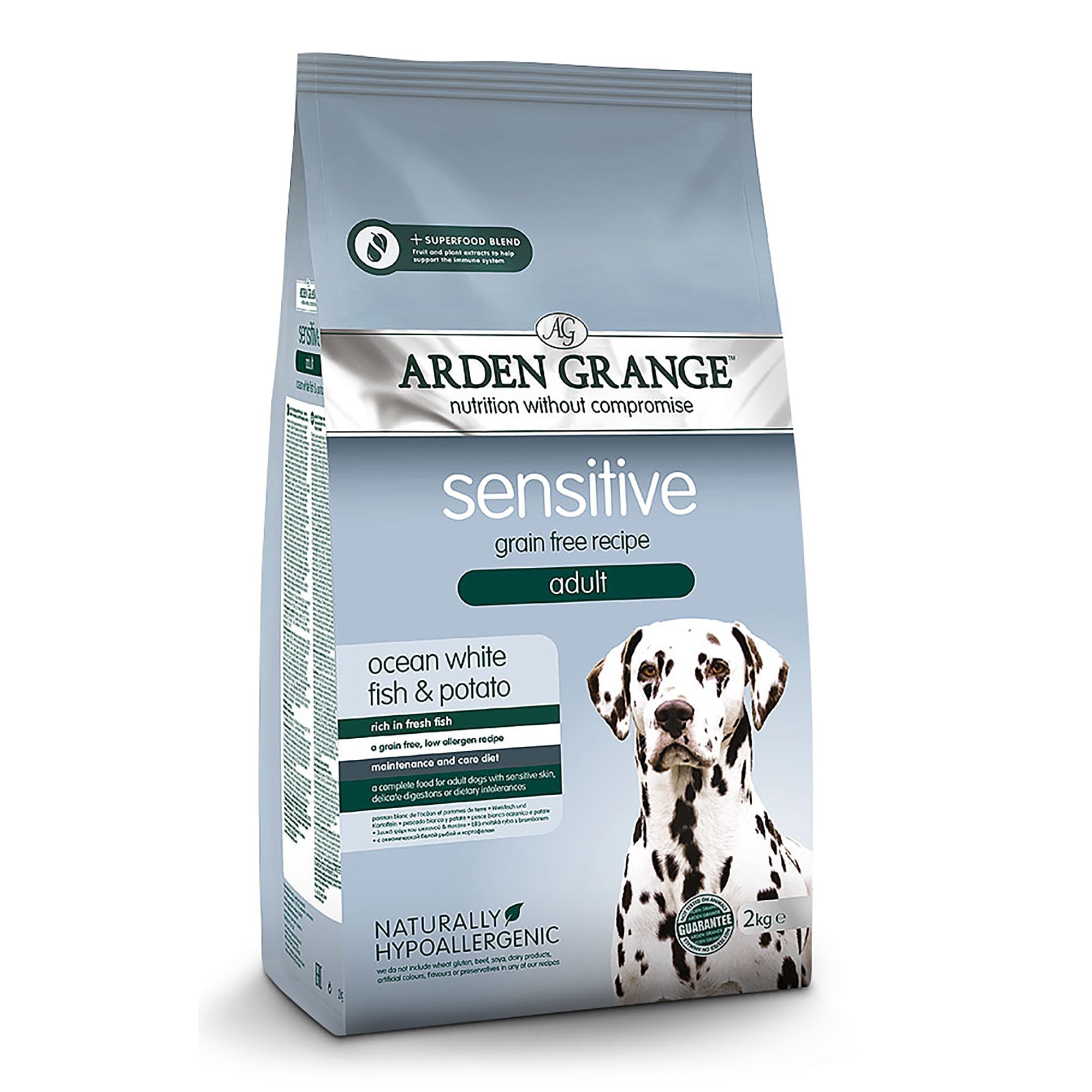 Sensitive Adult Grain Free Fish & Potato Dog Food 2kg