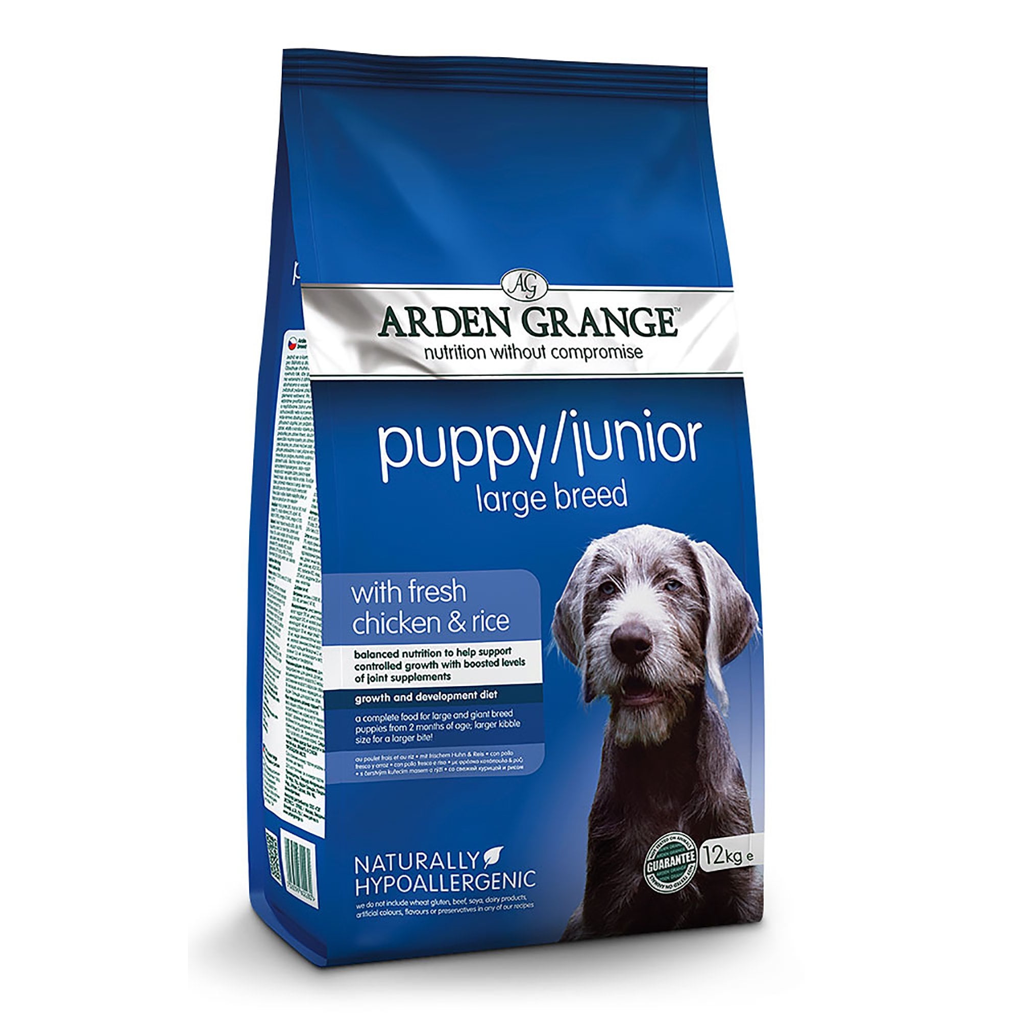 Puppy/Junior Large Breed Dog Food With Fresh Chicken & Rice 12kg