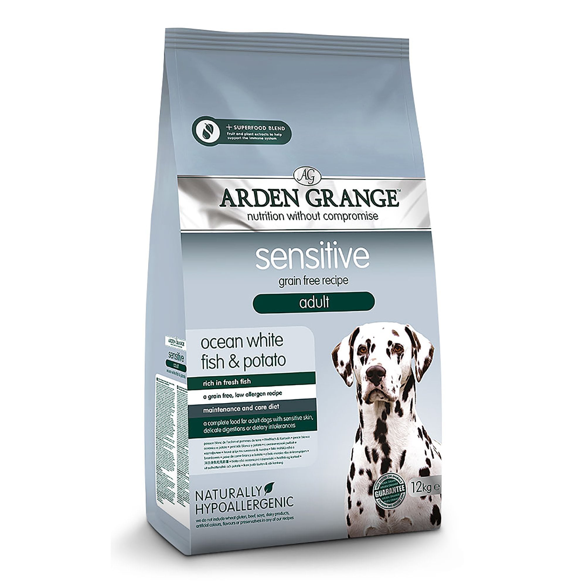 Sensitive Grain Free Adult Dog Food Fish & Potato 12kg