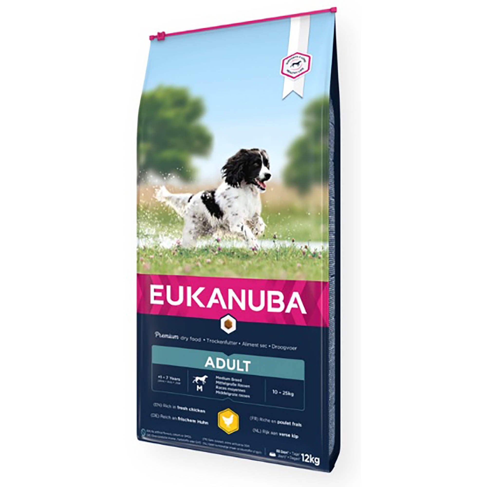 Adult Medium Breed Dog Food Rich in Fresh Chicken 12kg