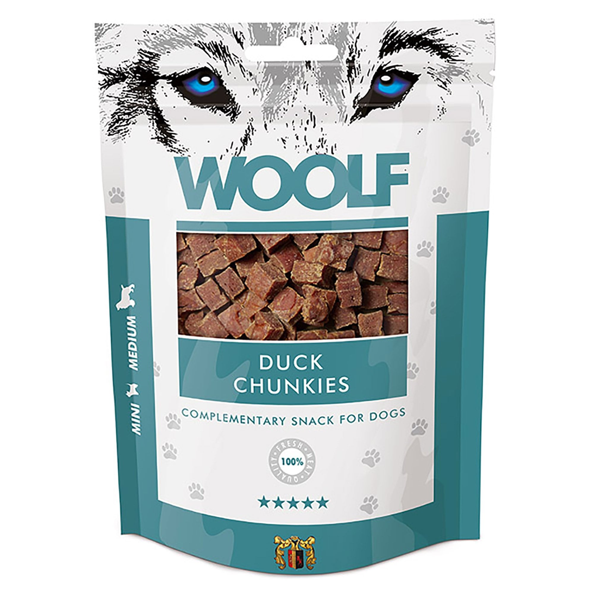 WOOLF Duck Chunkies Natural Dog Treats 100g