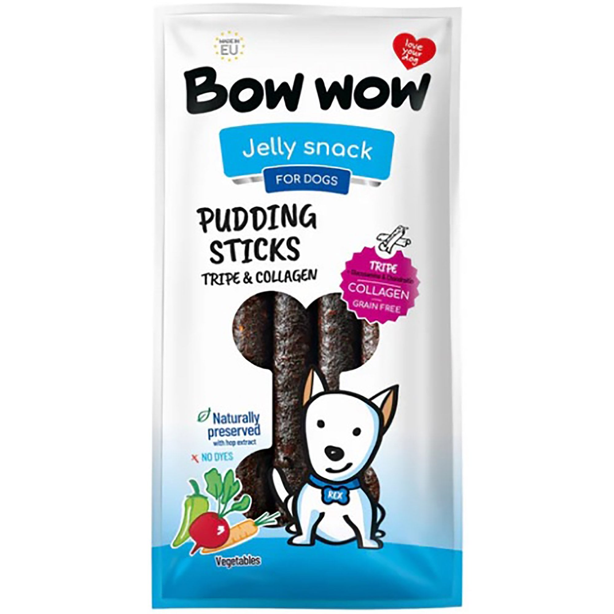 Pudding Sticks Tripe & Collagen Natural Dog Treats - 6 Pack