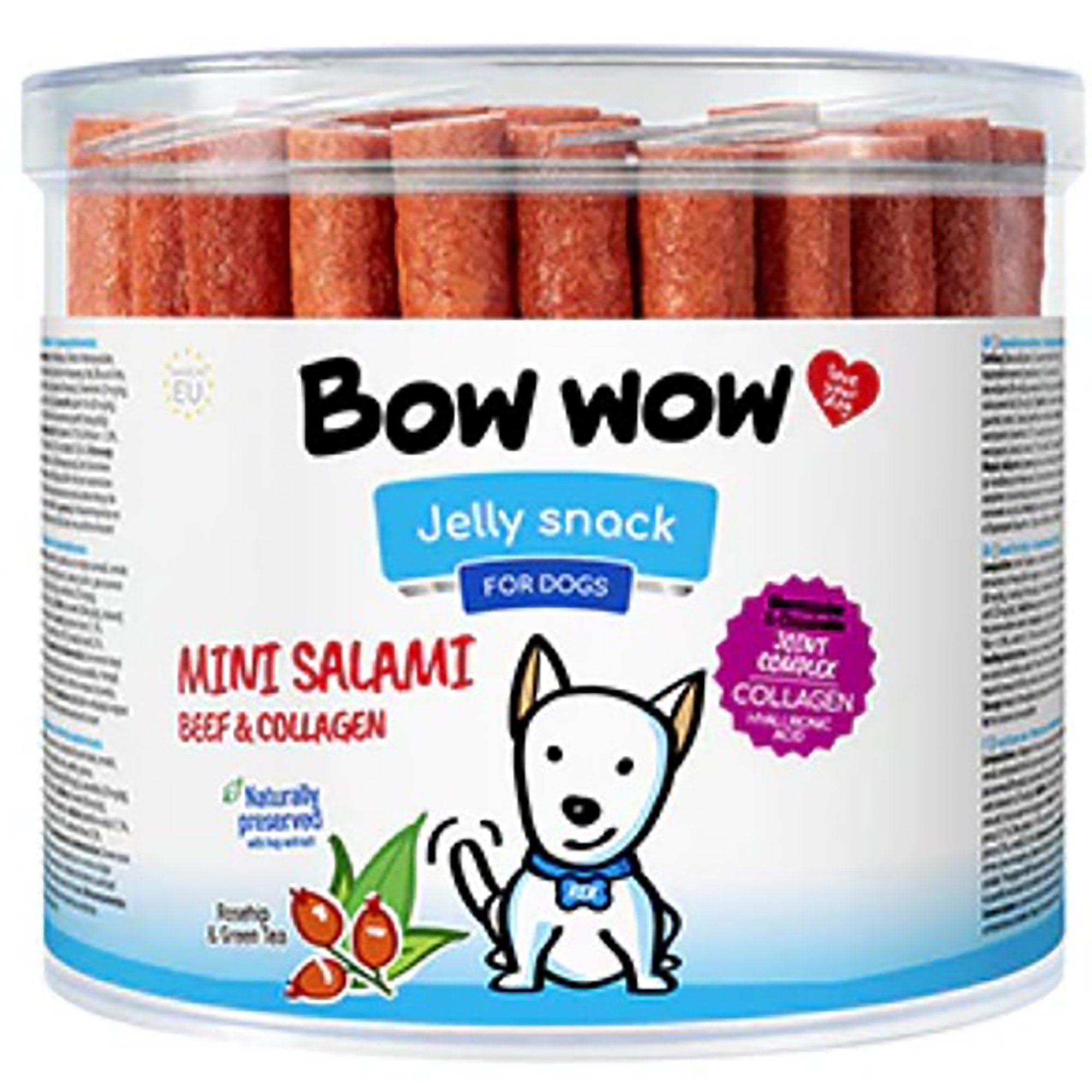 Mini Salami Beef & Collagen Sticks Dog Treats - 60 Tub