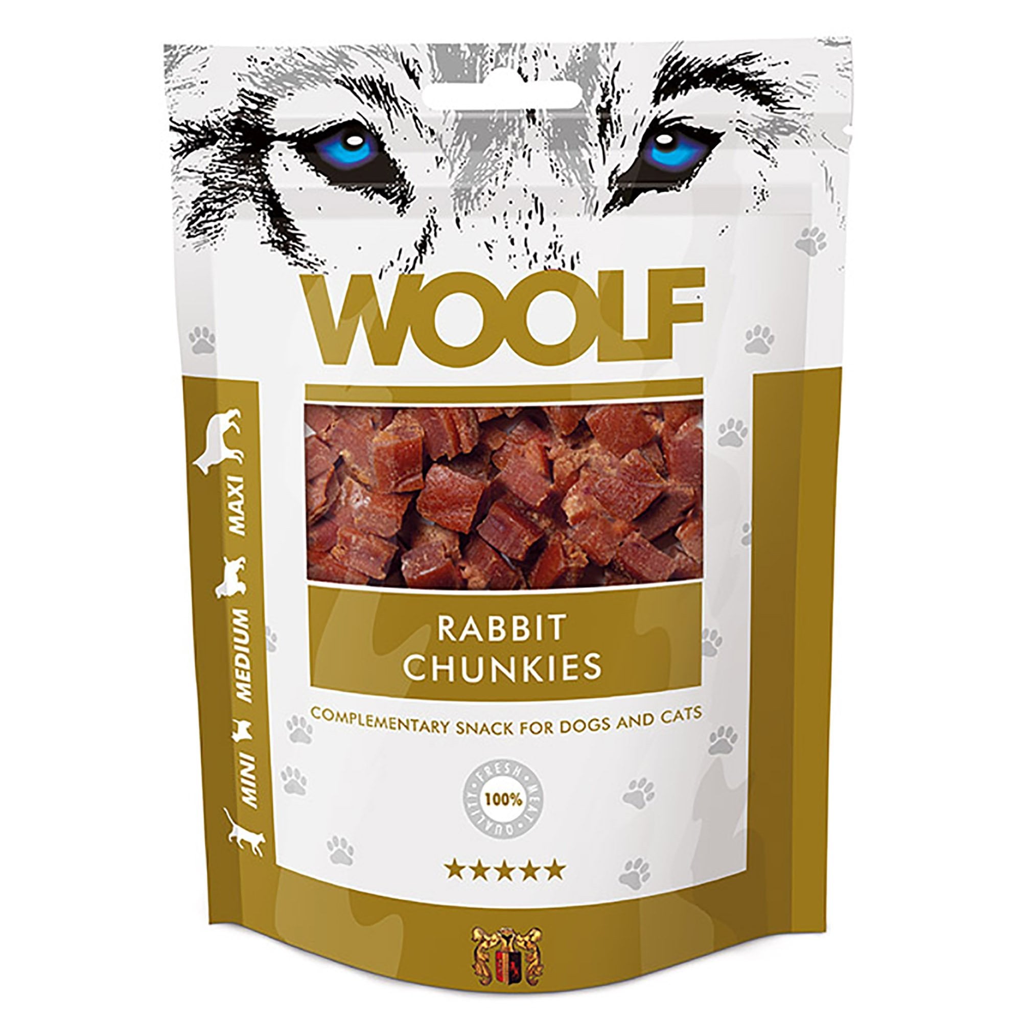 WOOLF Rabbit Chunkies Natural Dog Treats 100g