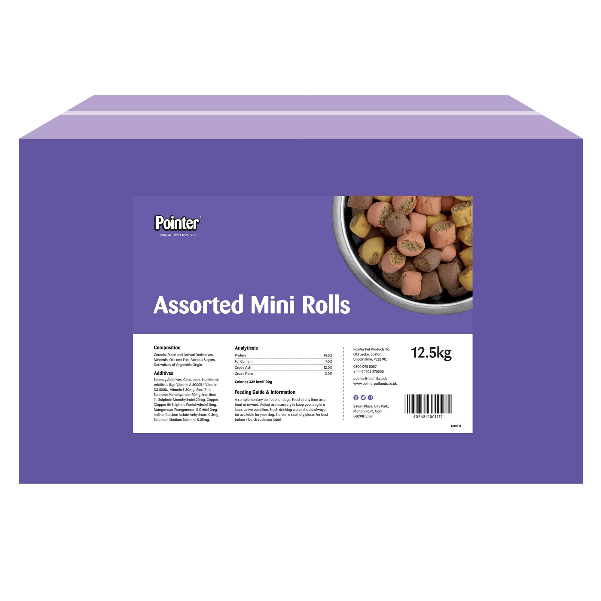 Assorted Mini Rolls Dog Biscuits 12.5kg