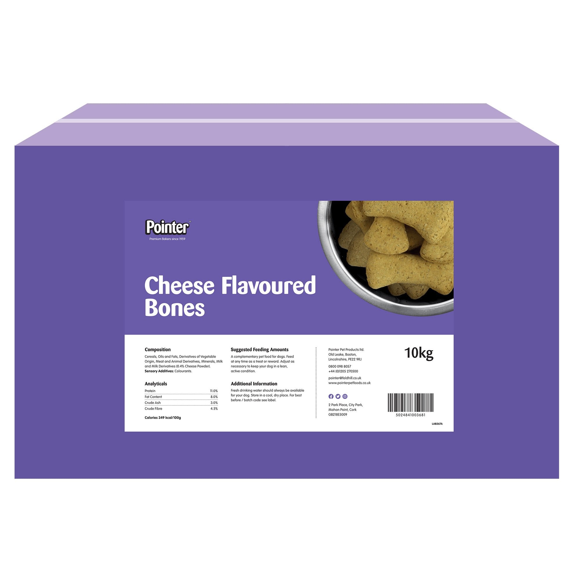 Cheese Flavoured Bones Dog Biscuits 10kg