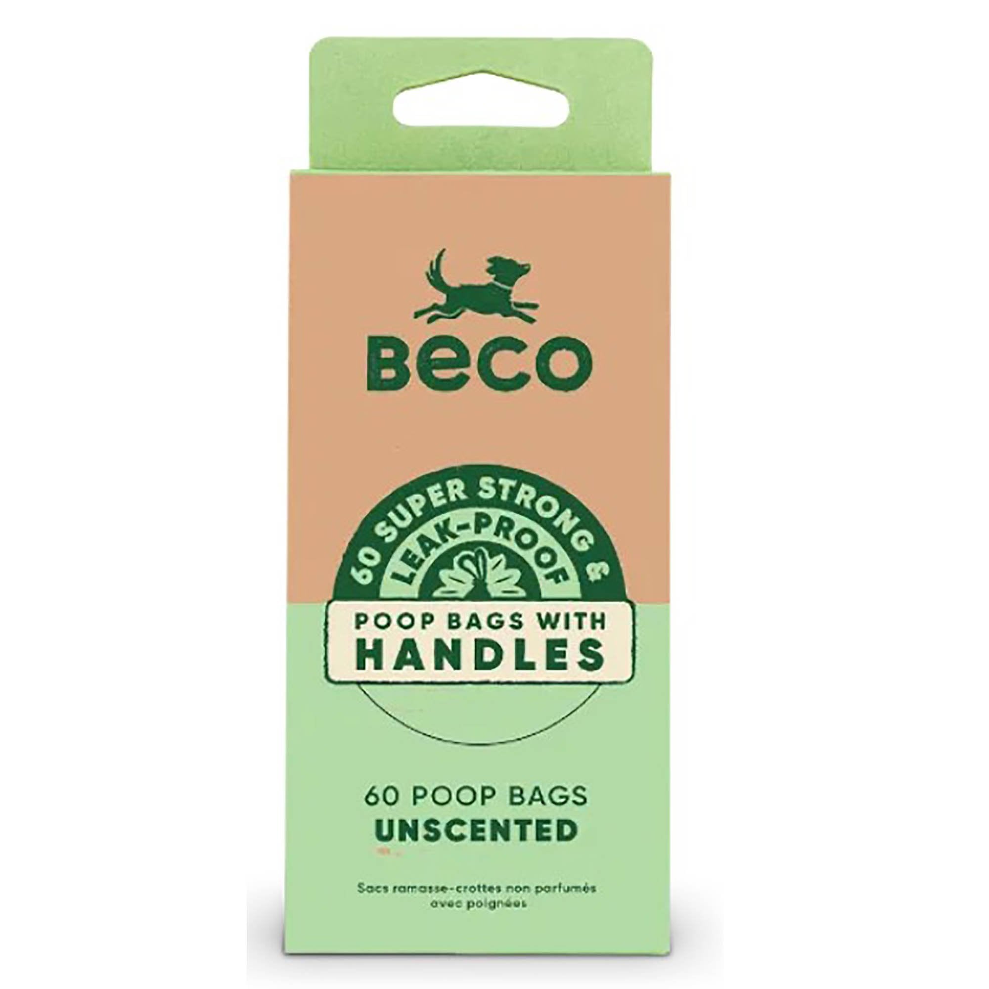 Unscented Dog Poop Bags With Tie Handles - 60 Pack