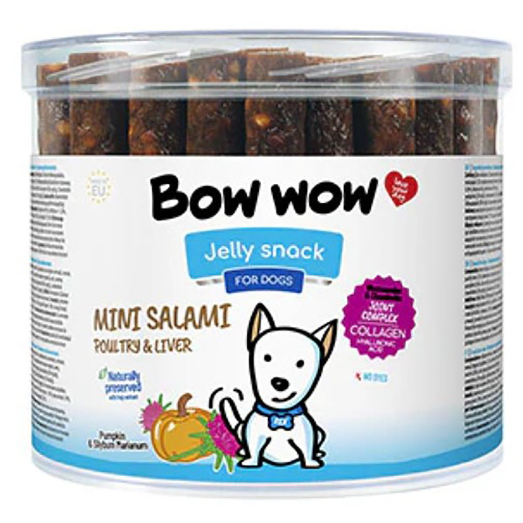 Bow Wow Meaty Salami Chicken & Liver Sticks Dog Snacks - 60 Tub