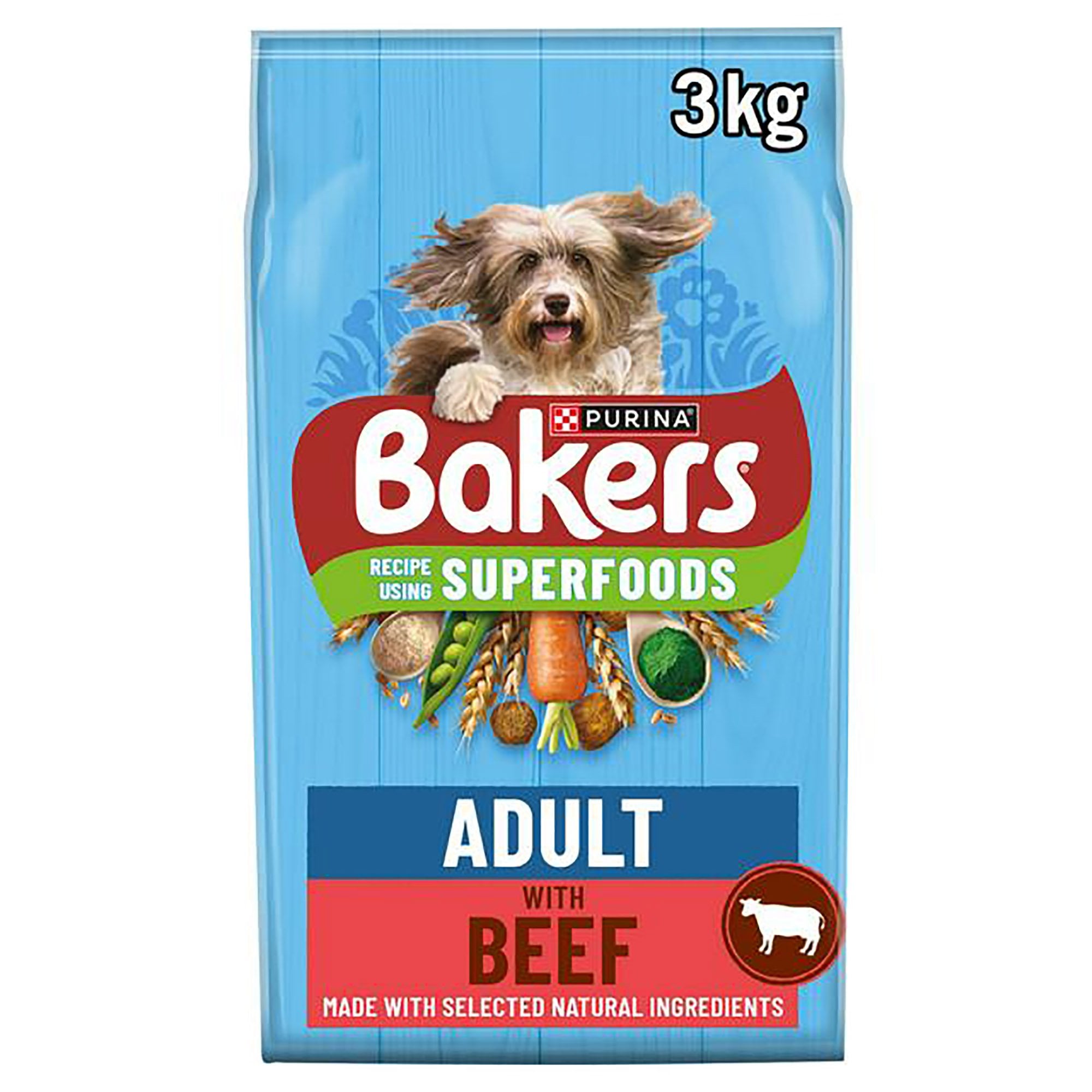 Beef With Vegetables Adult Dry Dog Food 3kg