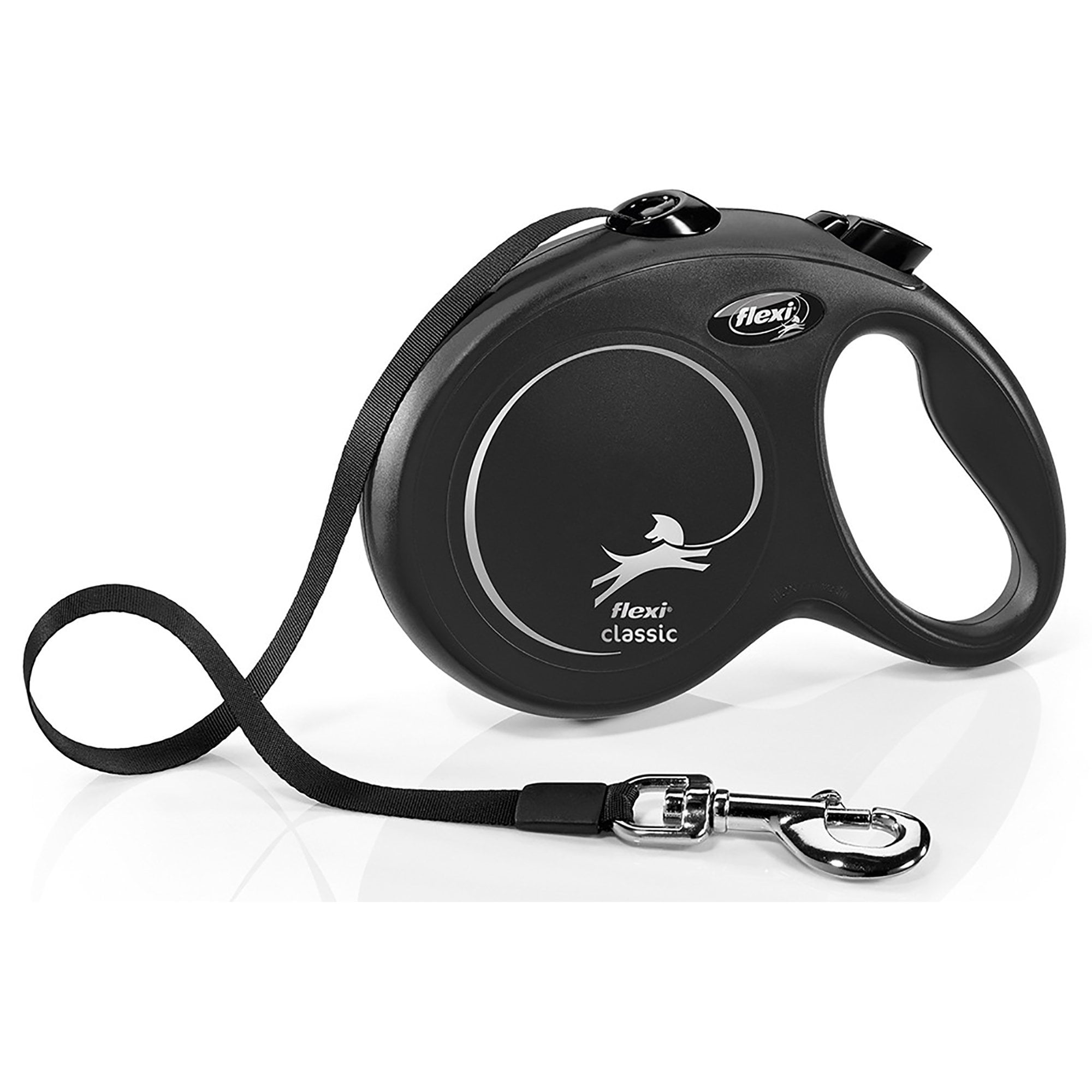 Classic Tape Retractable Dog Lead Large 5m - Black