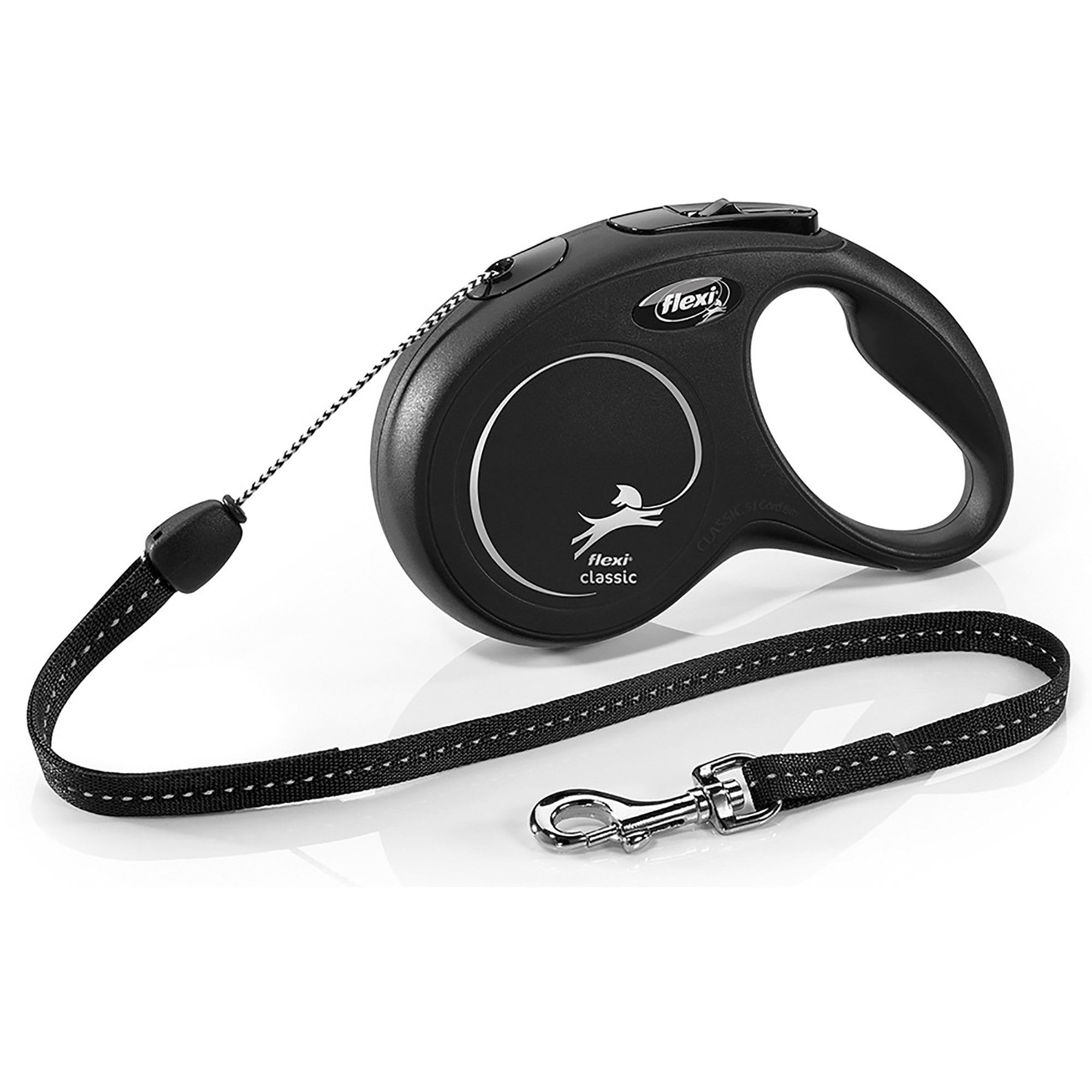 Classic Cord Retractable Dog Lead Small 8m - Black