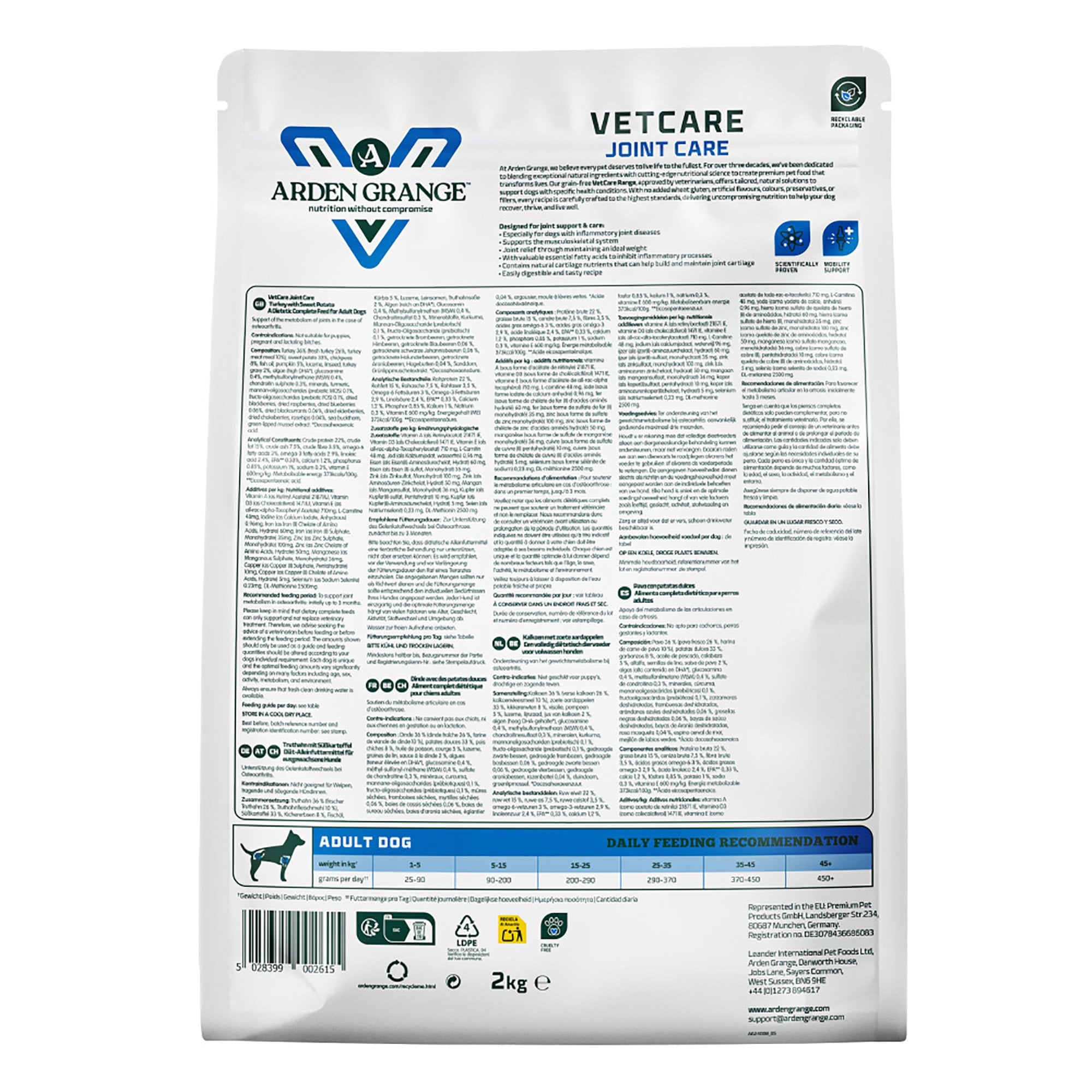 VetCare Joint Care Mobility Support Adult Dog Food 2kg