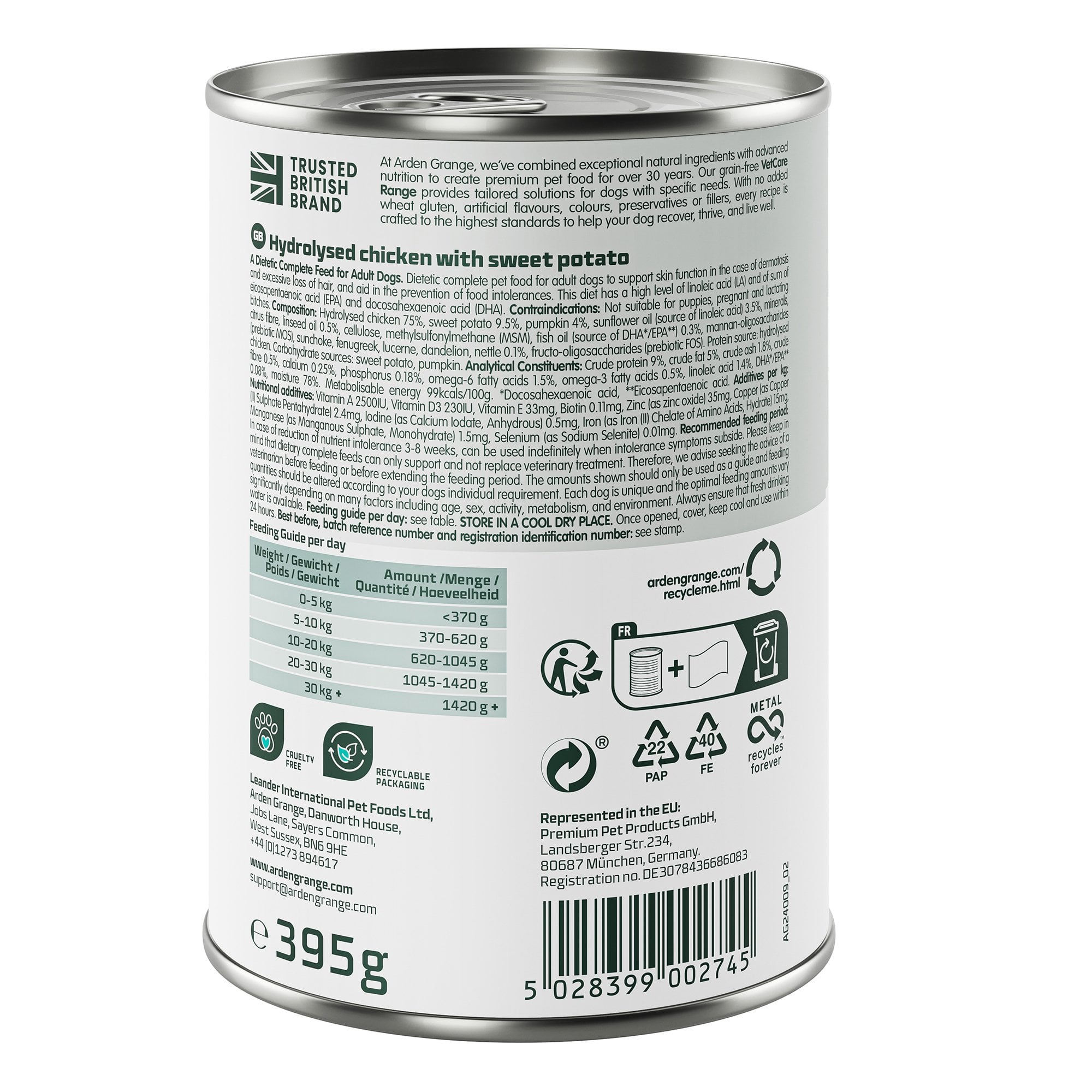 VetCare Hypoallergenic Adult Dog Wet Food 395g