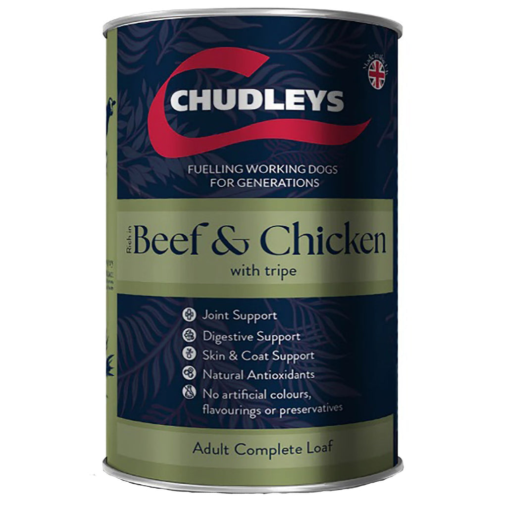 Chudleys Adult Working Beef & Chicken With Tripe Wet Dog Food 12 x 395g